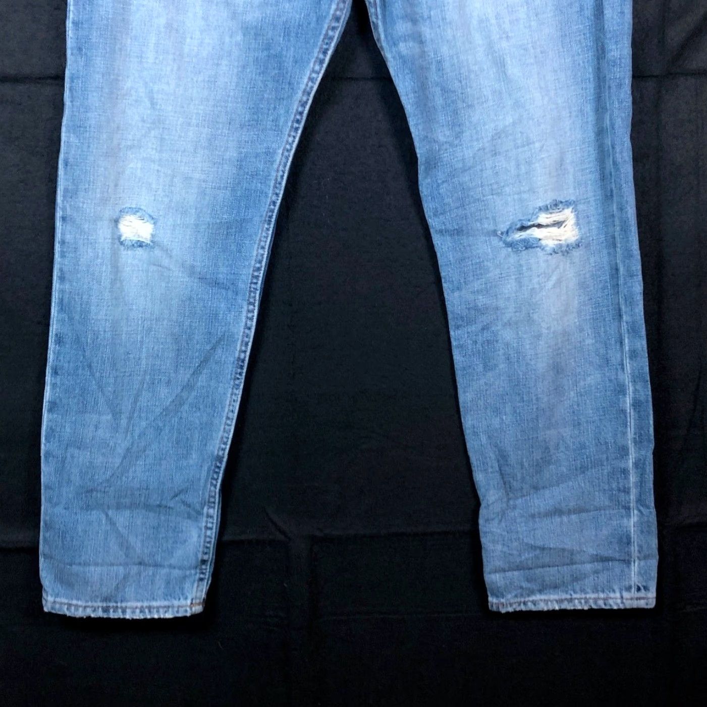 Ralph Lauren Ralph Lauren Mens Jeans Blue Denim Prescott 208 29x28 100% Cotton Distressed Straight Regular Jeans Mens Jeans Denim Blue 29x28 Size US 29 - 3 Thumbnail