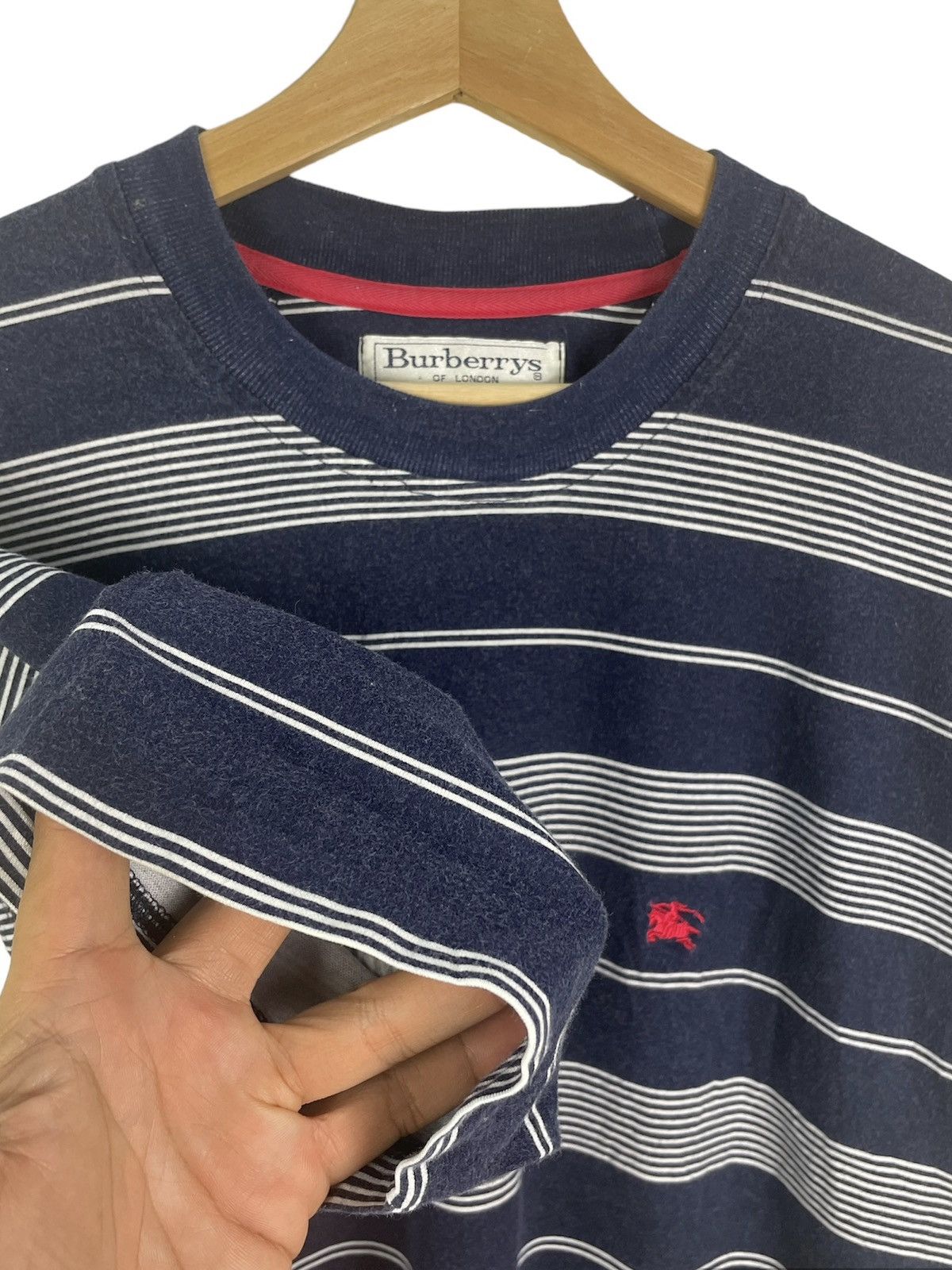 Burberry × Vintage Vintage Burberry Striped T-Shirt Poland Made OG Logo Size US M / EU 48-50 / 2 - 6 Thumbnail