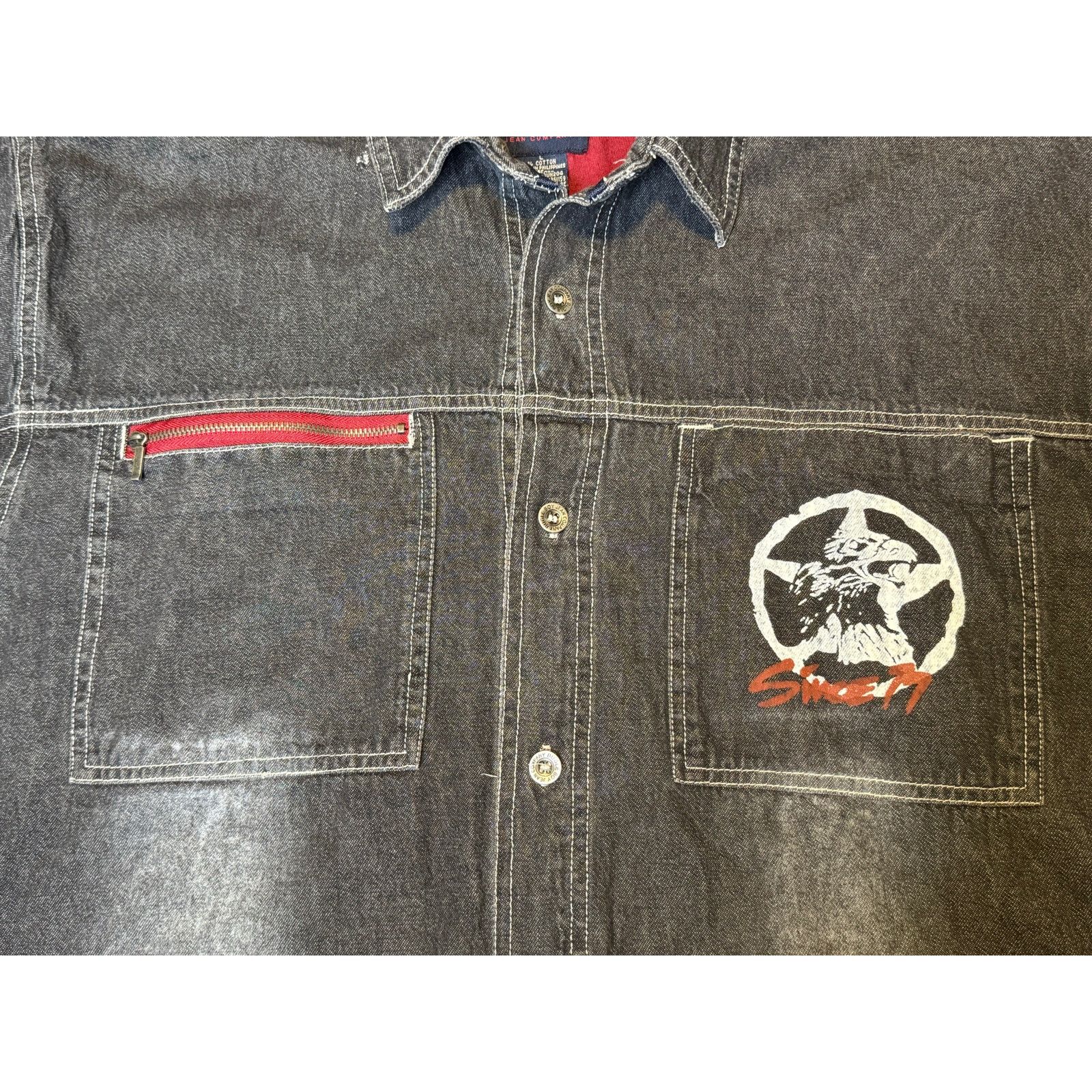 Bugle Boy × Vintage Vintage Bugle Boy Jean Company Button Up Denim Shirt Large Size US L / EU 52-54 / 3 - 4 Thumbnail