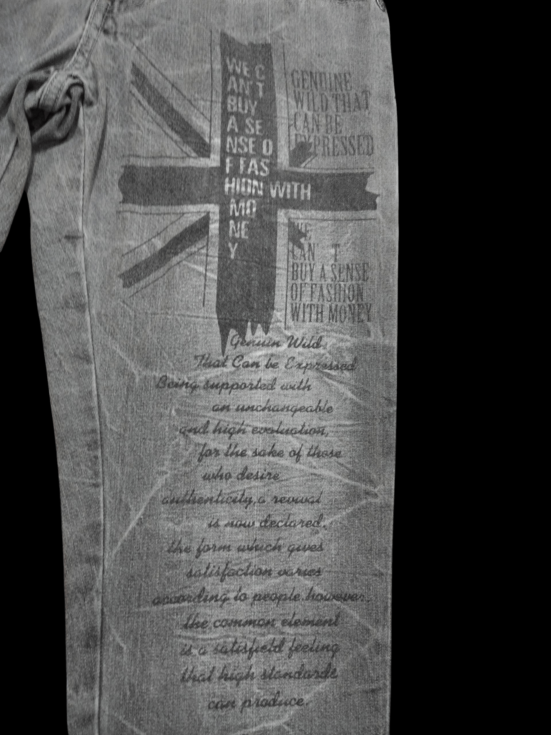 If Six Was Nine 💥Sunfaded lightning character cross design script Jeans Size 30" / US 8 / IT 44 - 9 Thumbnail