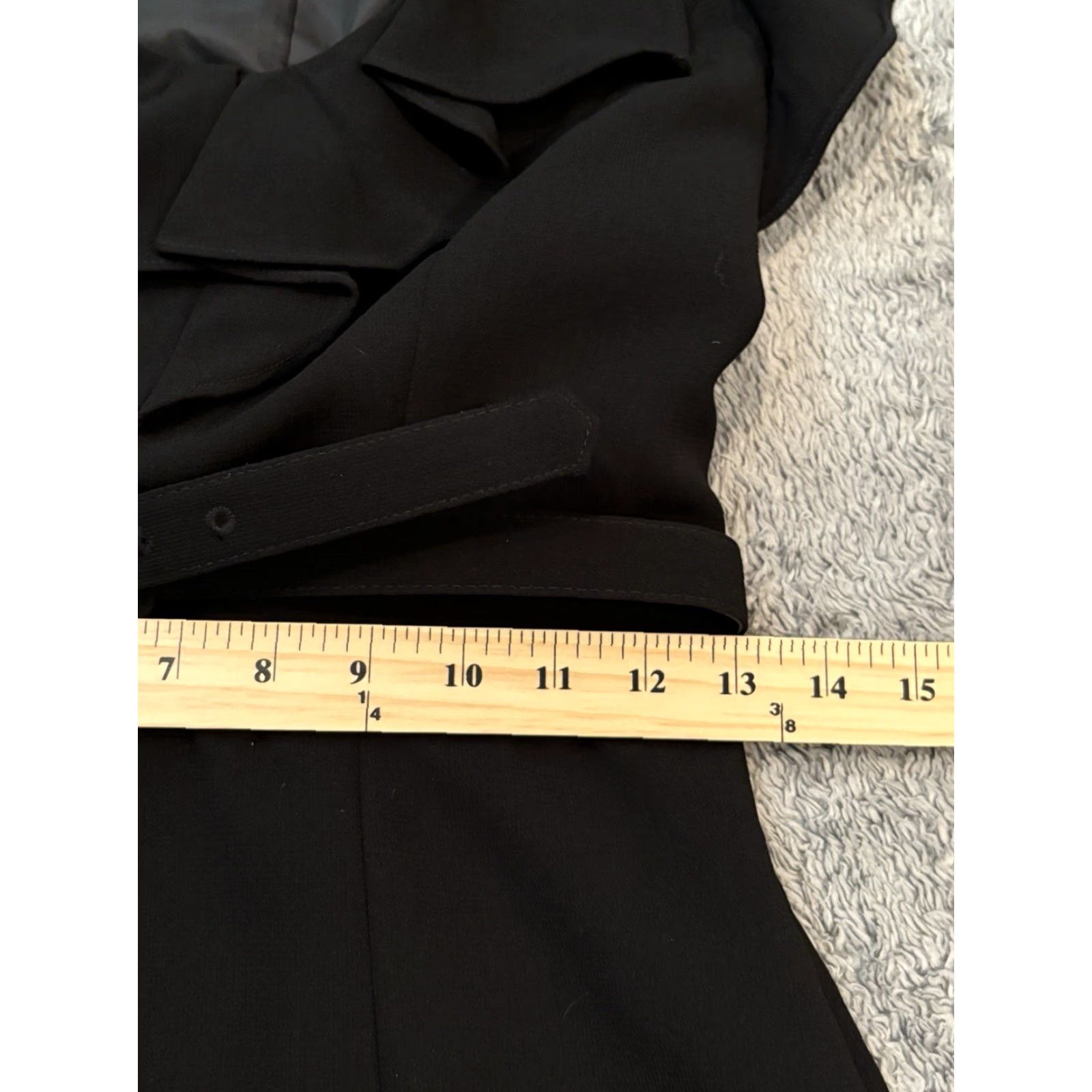 Calvin Klein Calvin Klein Dress Size 4 Ruffled V-Neck Sleeveless Belted Black Casual Shirt Women Midi Dress Belted Ruffle 4 Black CK Women Dresses Size S / US 4 / IT 40 - 6 Thumbnail