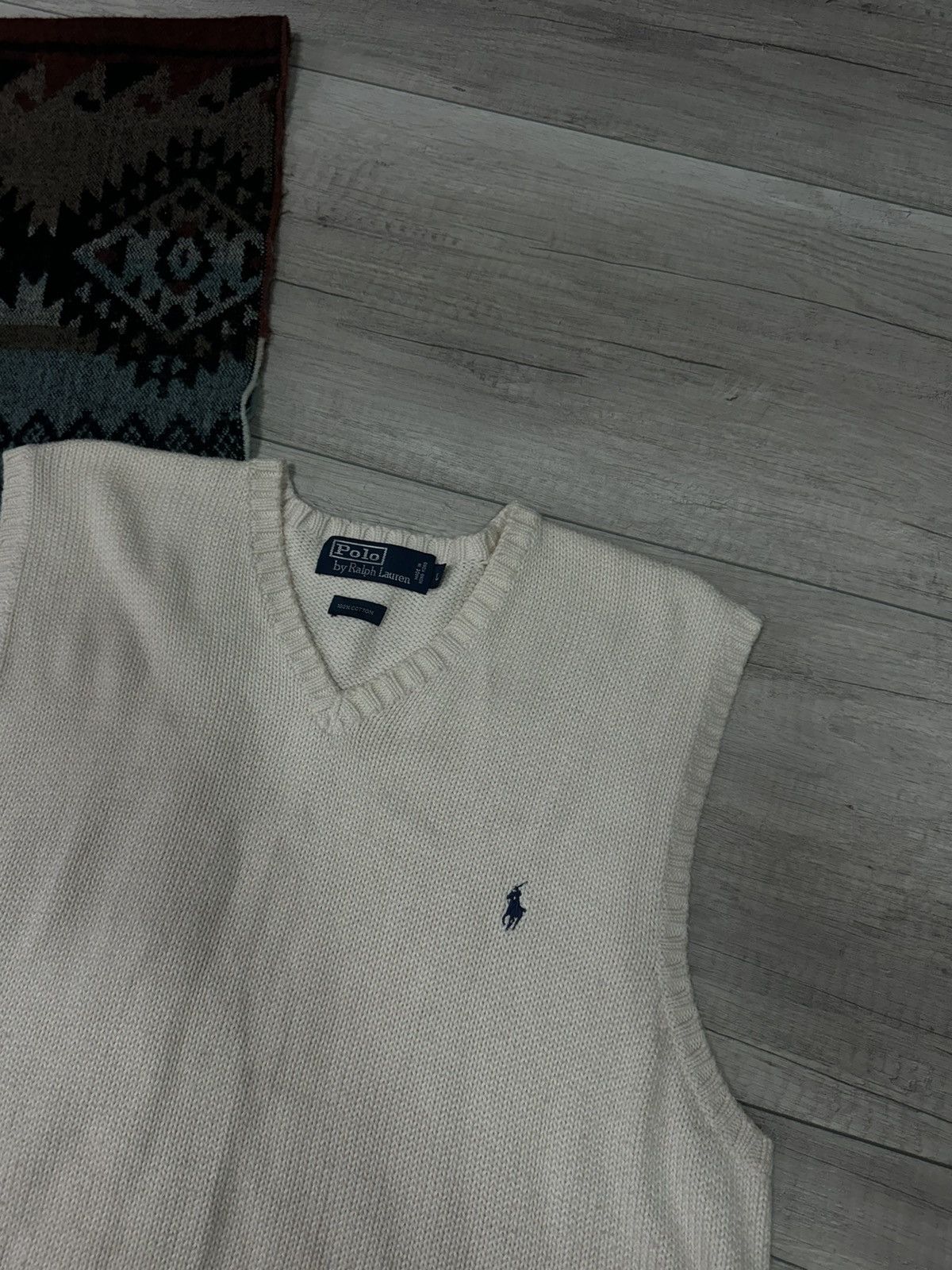 Polo Ralph Lauren Vintage Polo Ralph Lauren Y2K Cream Knitted Vest Gilet Size US L / EU 52-54 / 3 - 2 Thumbnail