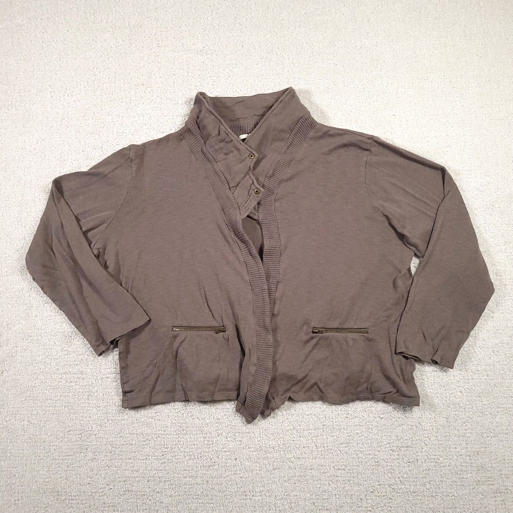Vintage Maurices Women's Cardigan Open Front 2X Gray Knit Sweater Long Sleeve Casual Fall Winter Plus Size 2X Womens Mens Boys Girls Size XXL / US 16-18 / IT 52-54 - 2 Thumbnail
