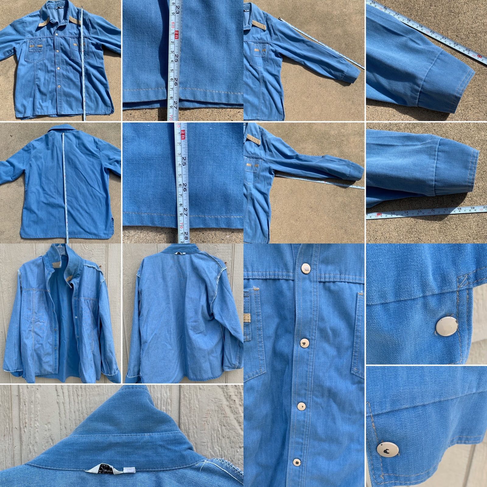 Denime VINTAGE Distinctive Sportswear Denim Jacket Shirt L 70s Blue Shirt Mens/N/A Size US L / EU 52-54 / 3 - 8 Thumbnail