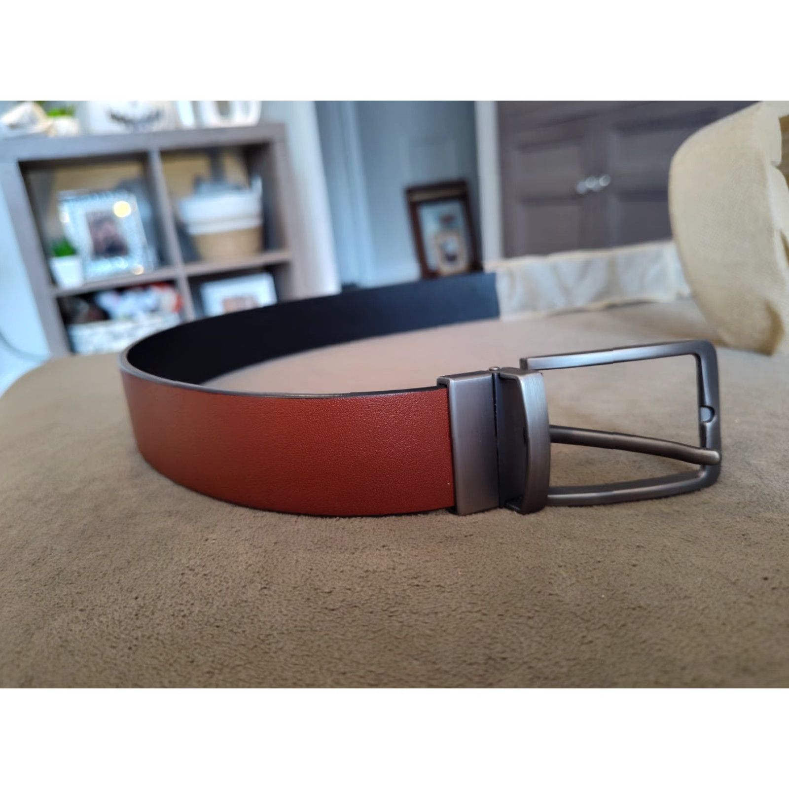 Vintage WOLFANT Reversible Full Grain Leather Belt 47" Brown Black Mens Size ONE SIZE - 2 Thumbnail