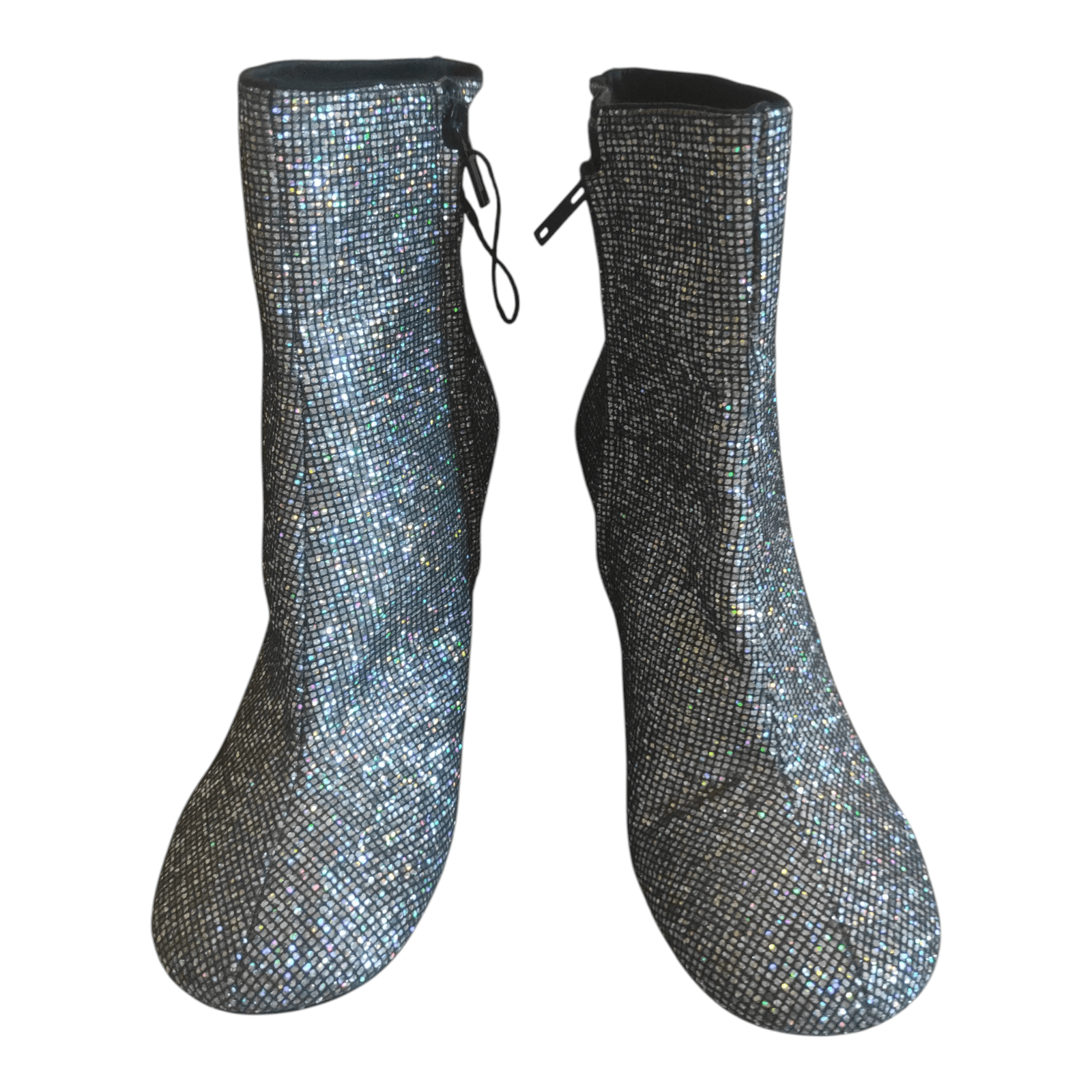 Zara Zara Glitter Heels Silver Ankle Metallic Sparkly Booties Size US 6.5 / IT 36.5 - 8 Thumbnail