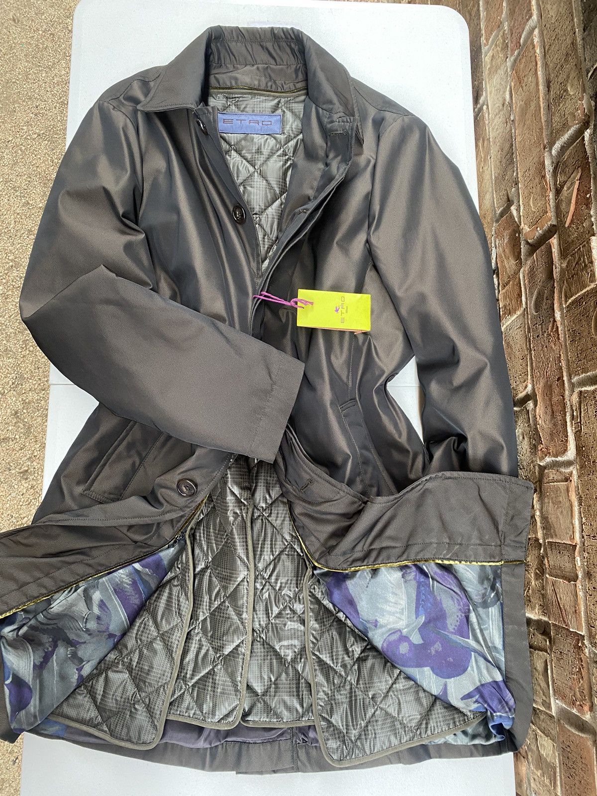 Etro Etro 🇮🇹 brown techno leather trim all season car coat 54 NW Size US L / EU 52-54 / 3 - 5 Thumbnail