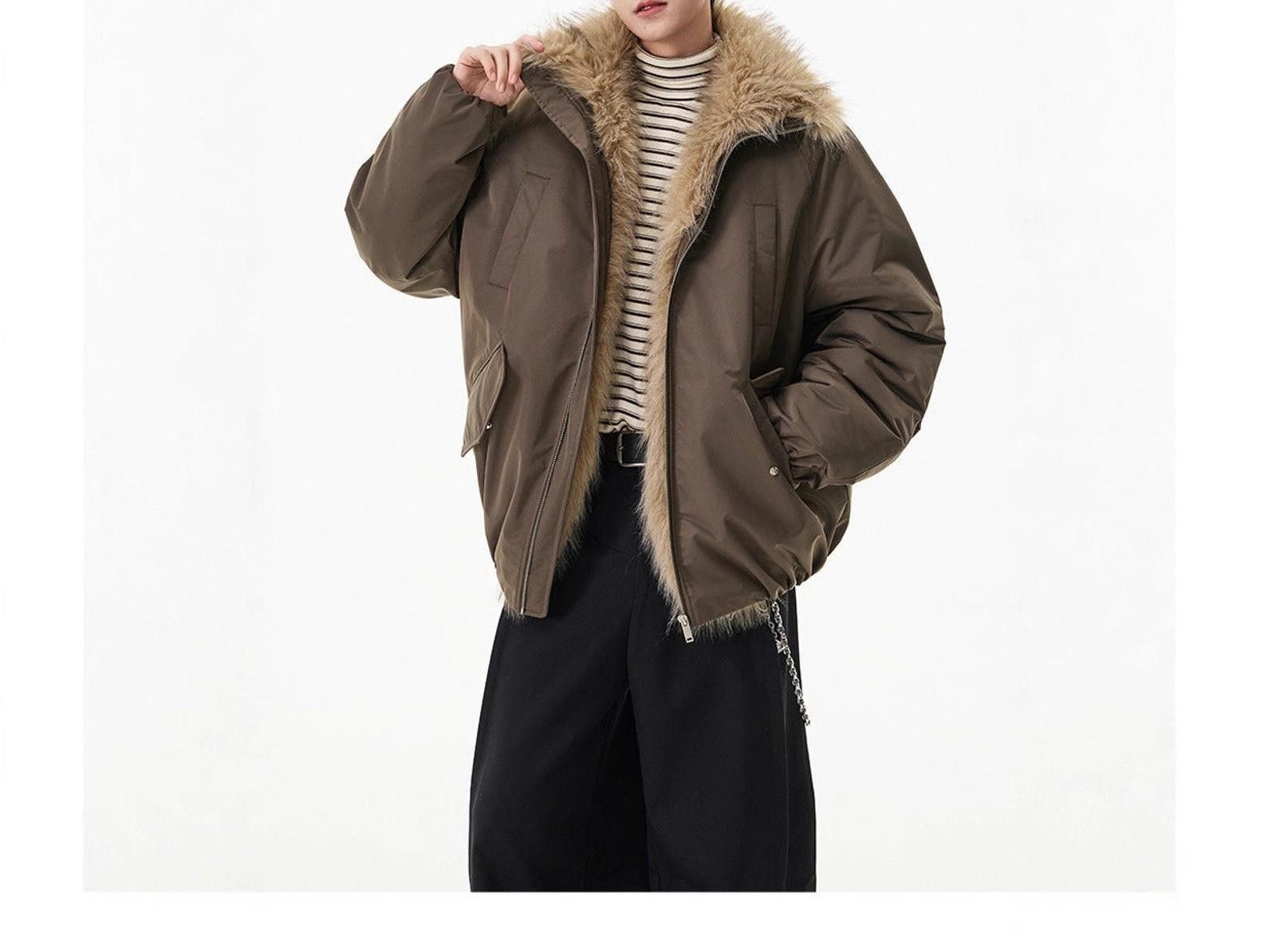 Japanese Brand Faux Fur Lined Men's Parka Jacket, Oversized Fit Size US M / EU 48-50 / 2 - 3 Thumbnail