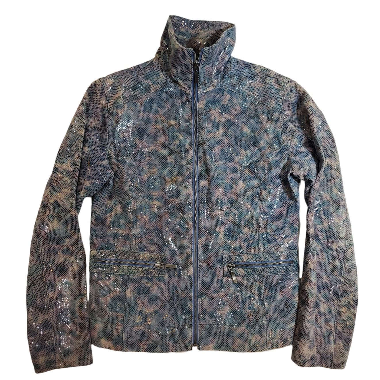Chicos Chico's | Iridescent "Snake Skin" Leather Jacket | 0.5 (SM) Size S / US 4 / IT 40 - 1 Thumbnail