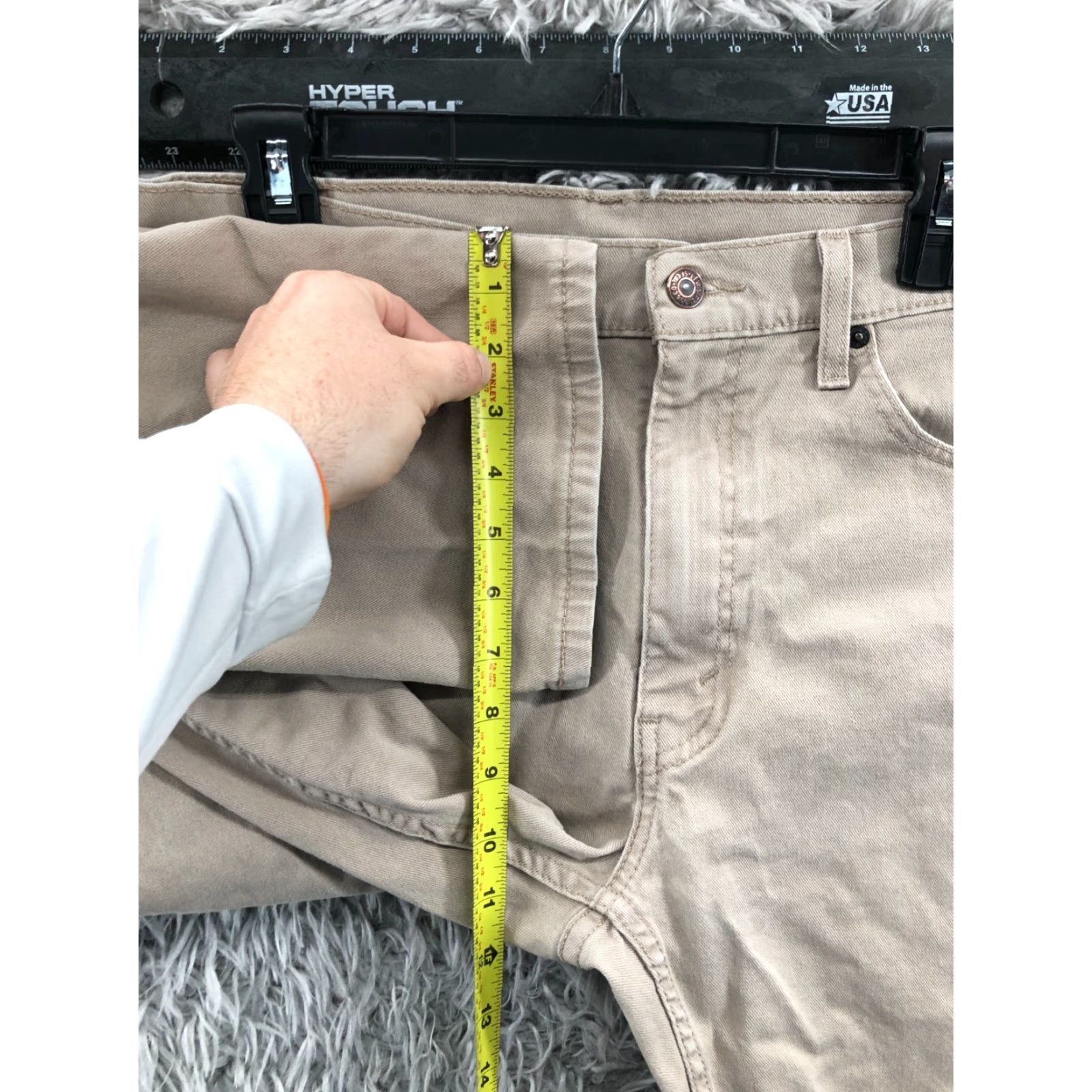 Levi's Levi's 514 Straight Jeans Mens Size 36x32 Mid Rise Medium Wash Beige - Levi's 500 Series Denim 5-Pocket Style Regular Fit Clothing mens Size US 36 / EU 52 - 4 Thumbnail