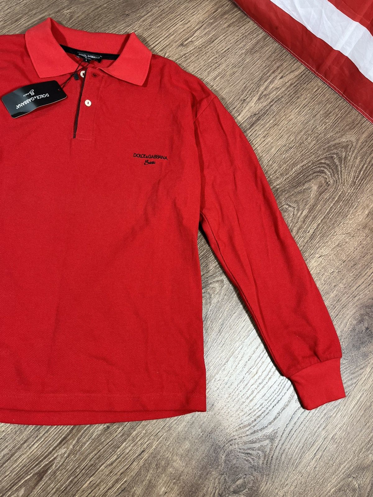 Dolce & Gabbana Dolce & Gabbana Red Polo Long Sleeve Size US L / EU 52-54 / 3 - 3 Thumbnail