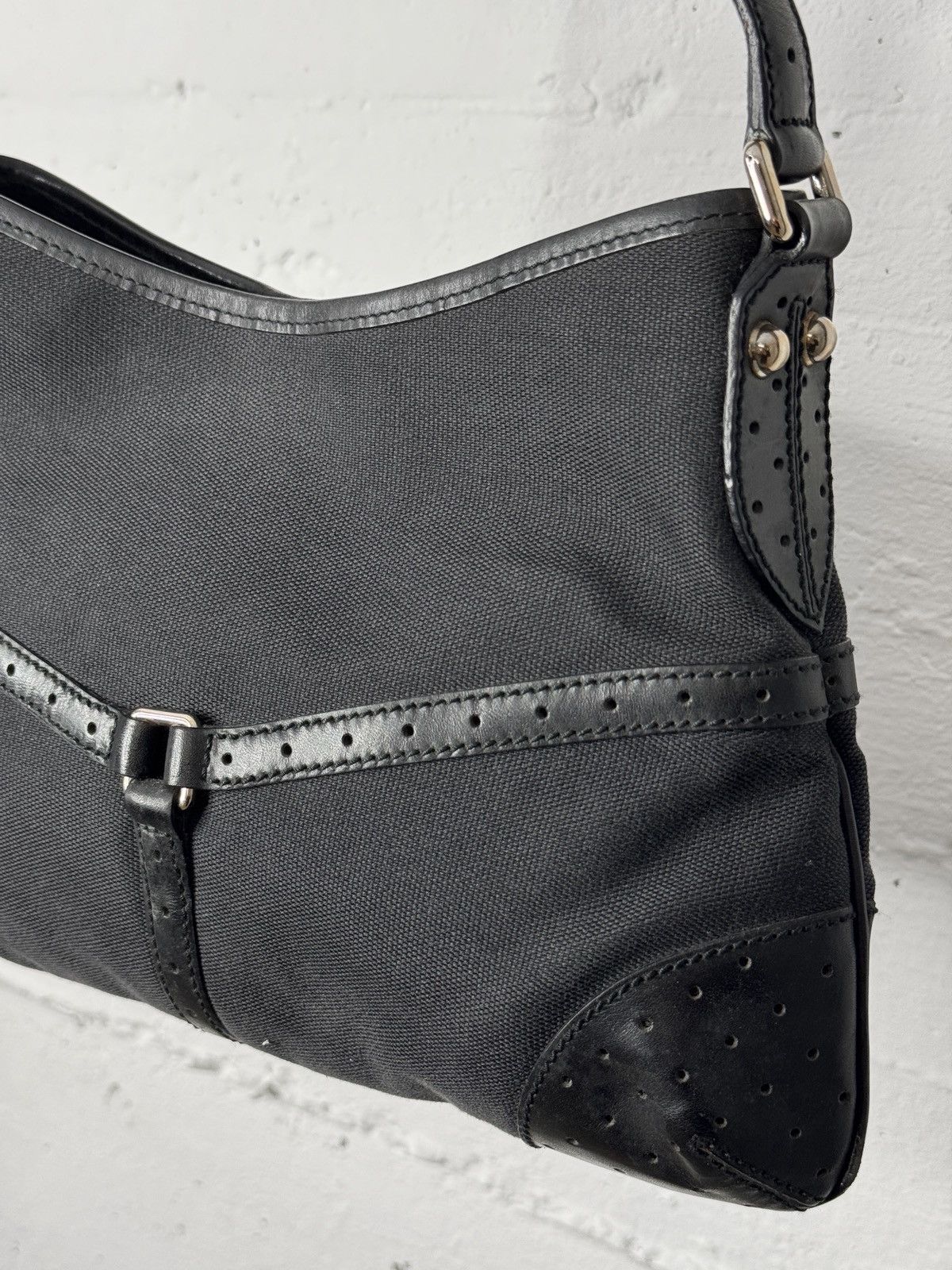 Gucci Gucci Interlocking GG Black Canvas Hobo Bag Size ONE SIZE - 9 Thumbnail