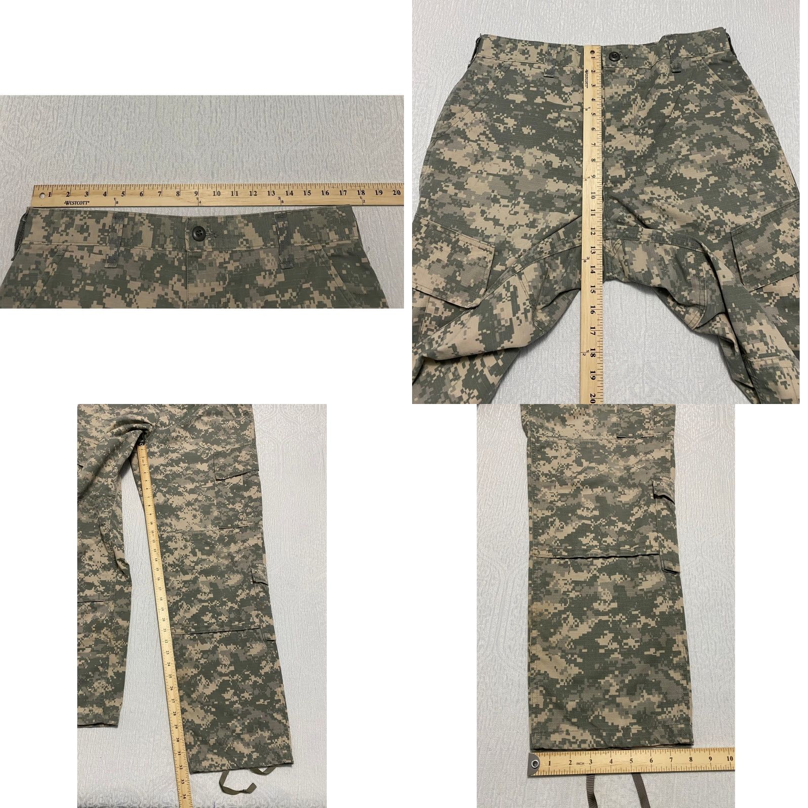 Vintage US Army Trouser Combat Uniform Pants Men 34x33 Camo Green Nylon ACU Military Workwear Size US 34 / EU 50 - 8 Thumbnail