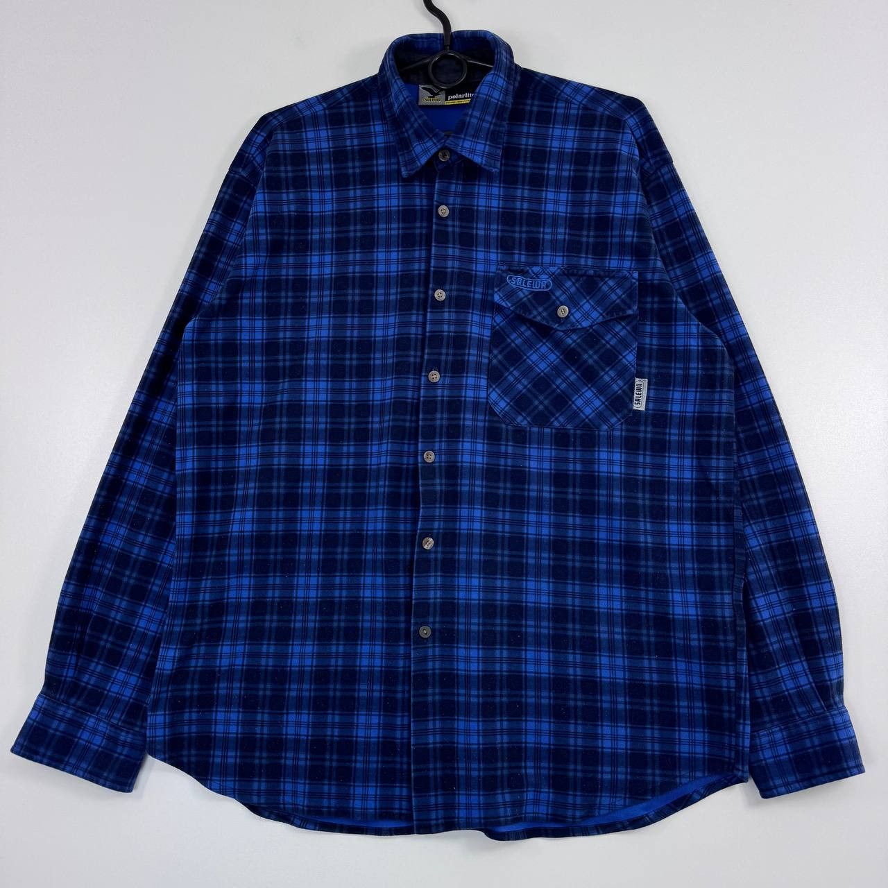 SALEWA Salewa Polarlite Blue Check Flannel Shirt Outdoor Hiking L Size US M / EU 48-50 / 2 - 1 Thumbnail