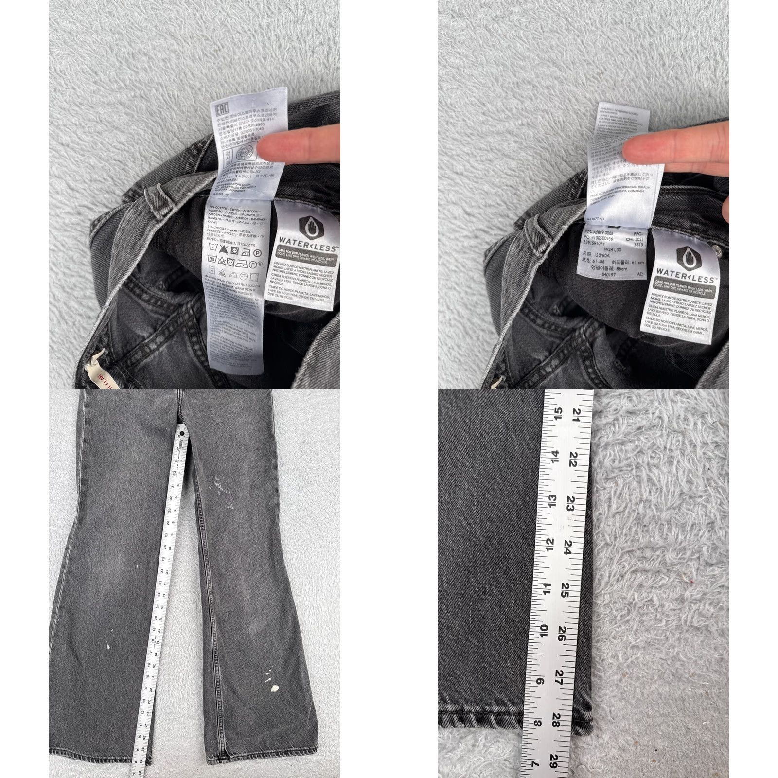 Levi's Levi's Jeans Womens 24 Black Denim Premium 70s High Flare Distressed 24x29 Jeans Size 42" / US 20 - 8 Thumbnail
