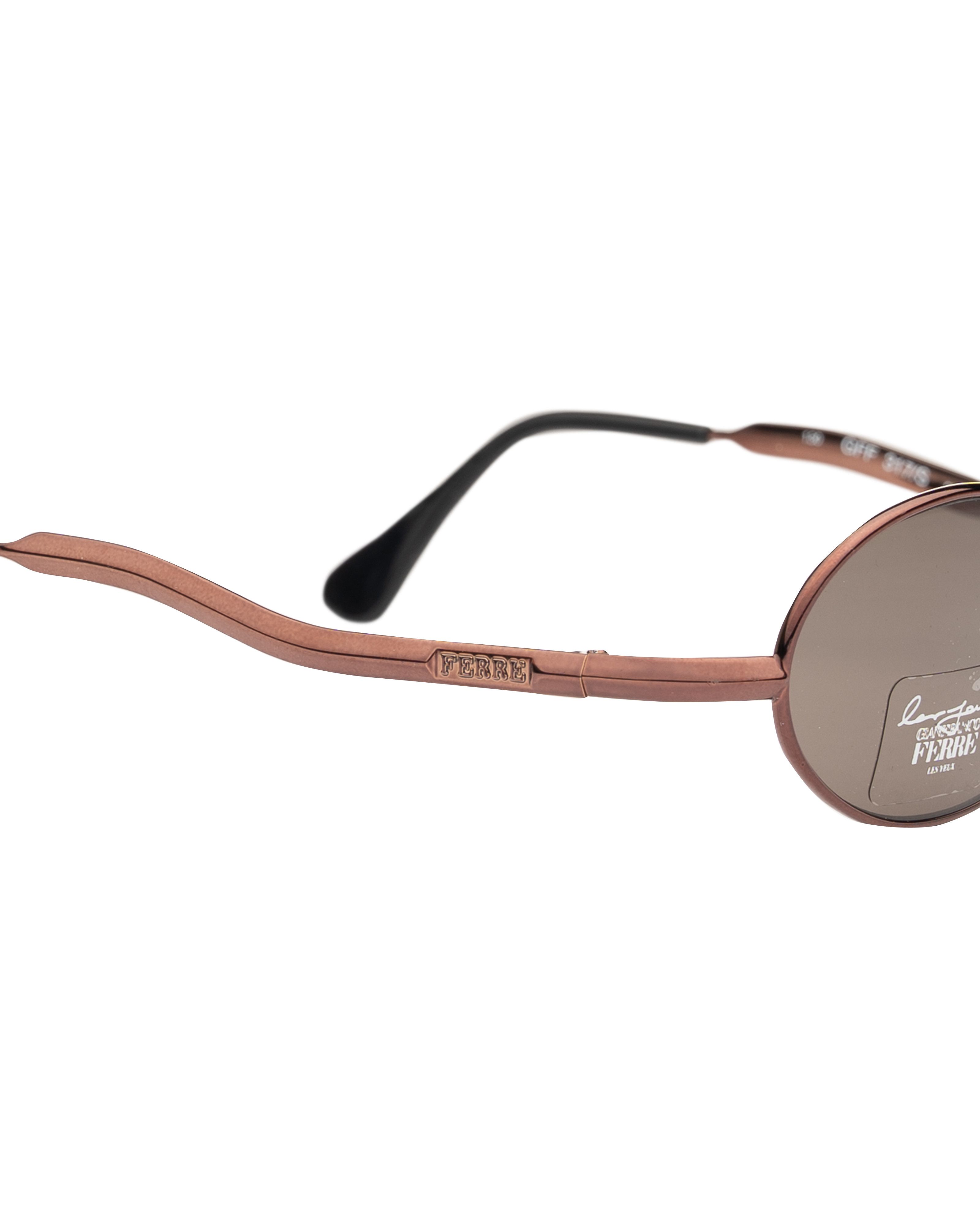 Gianfranco Ferre Gianfranco Ferre '90s Brown Bent Temples Oval Sunglasses Size ONE SIZE - 3 Thumbnail