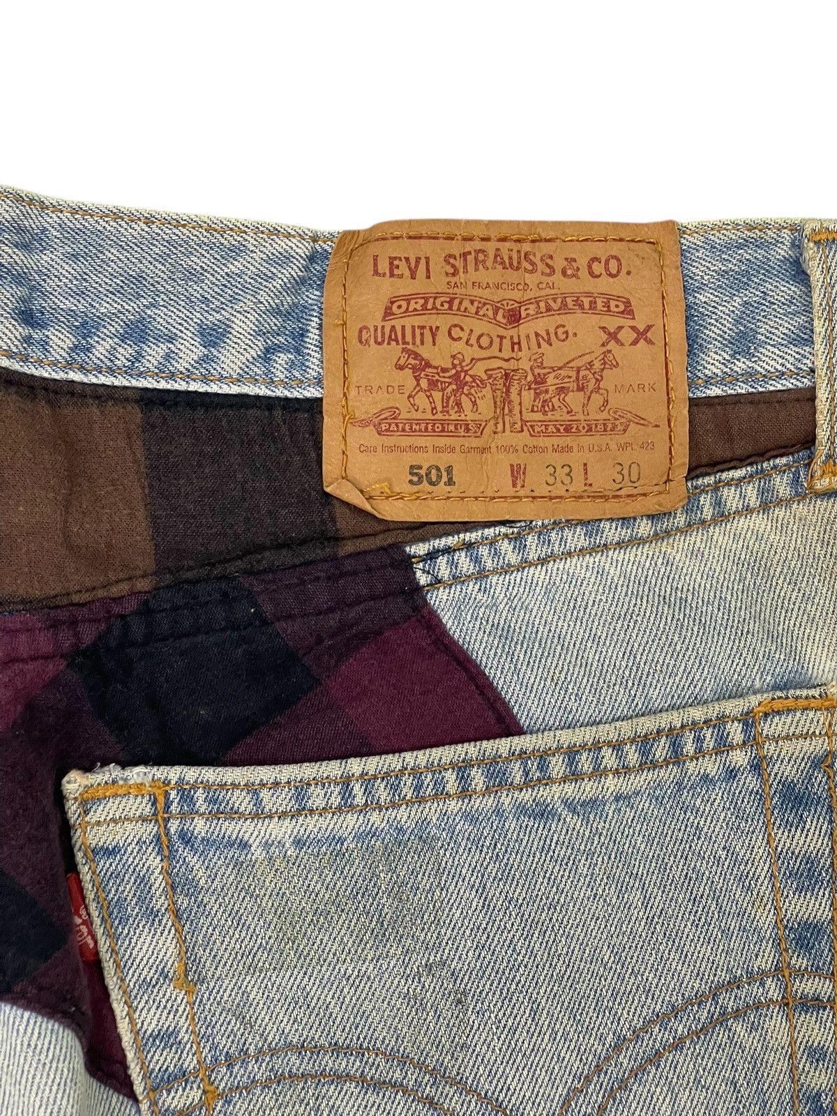 Levi's Vintage Clothing Vtg 1995 Levi’s 501 USA Rebuilt Patchwork Regular 3🟦8 Size US 32 / EU 48 - 7 Thumbnail