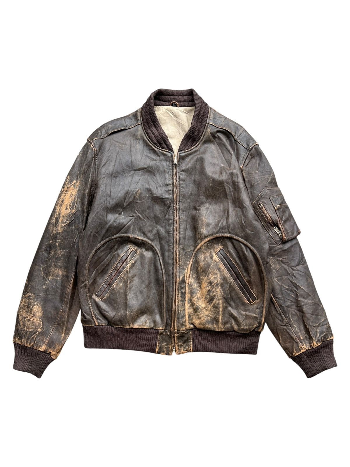 Vintage Vintage 80s Japanese Distressed Sunfaded Leather Jacket Size US M / EU 48-50 / 2 - 1 Thumbnail