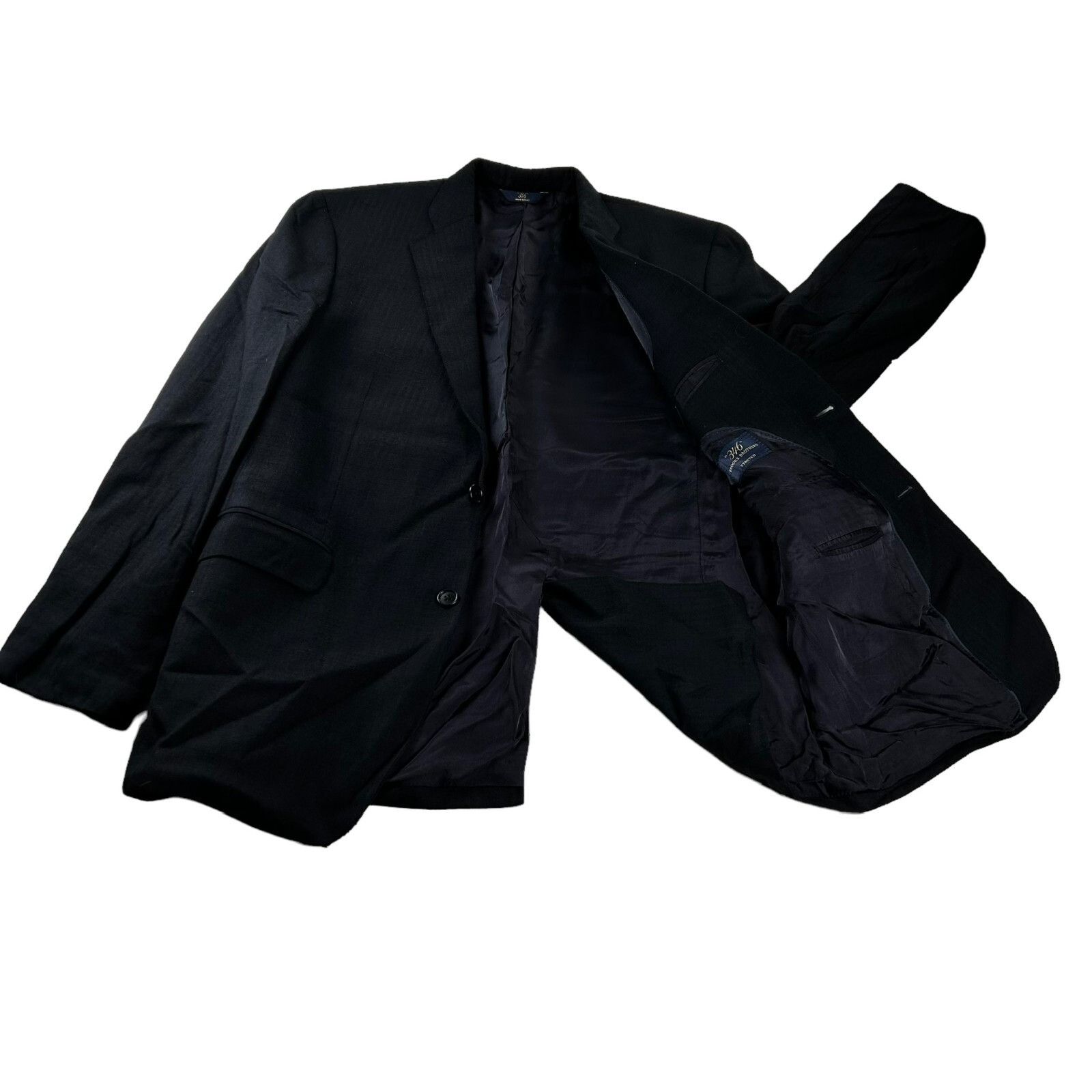 Brooks Brothers Brooks Brothers 346 Men’s Stretch Flannel Suit Black Herring Size 44L - 5 Thumbnail