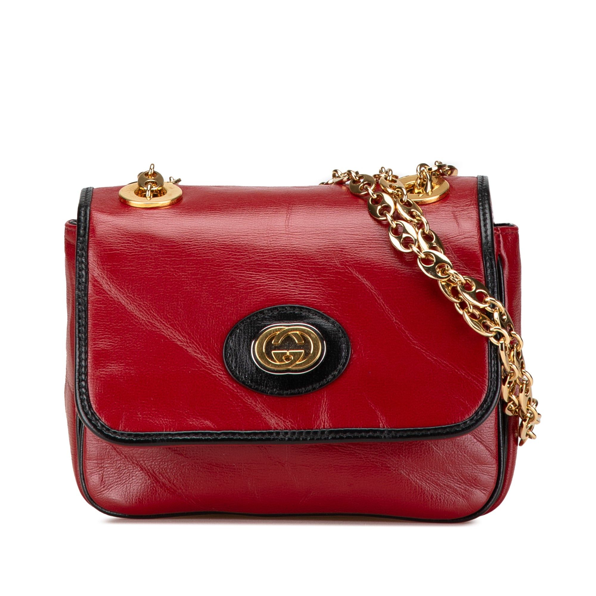 Gucci Gucci Mini Leather Marina Shoulder Bag Red Size ONE SIZE - 1 Thumbnail