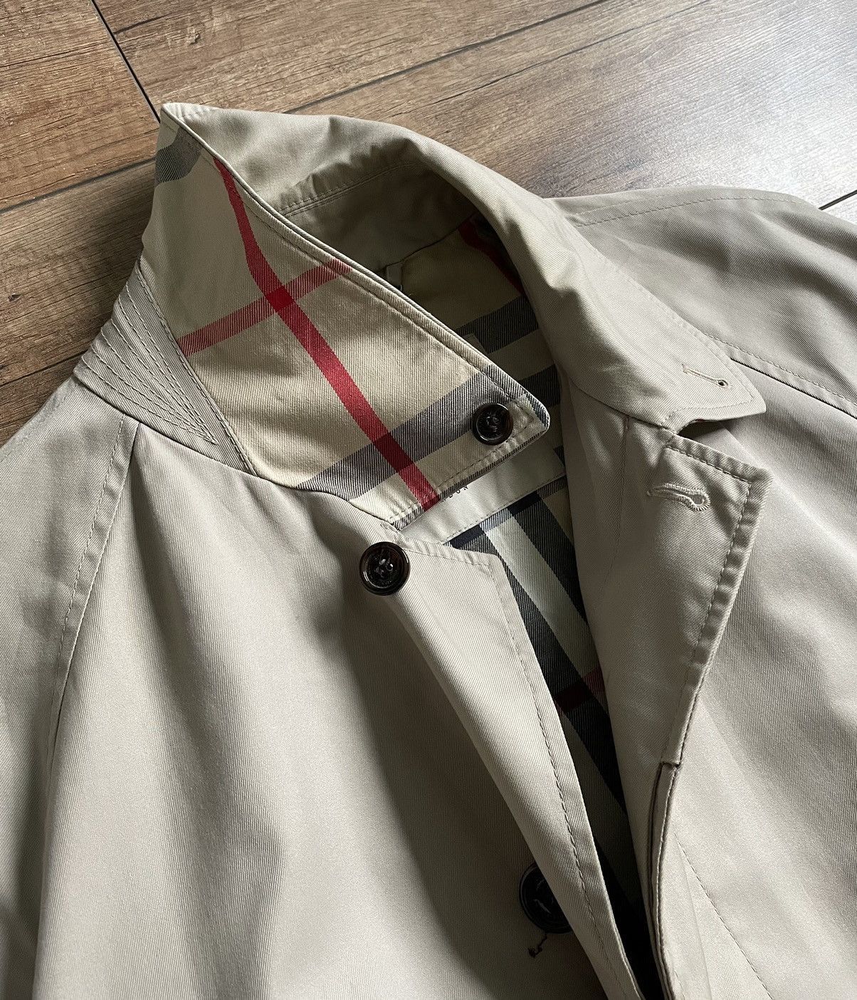 Burberry Burberry Beige Long Nova Check Trench Coat Jacket Size US L / EU 52-54 / 3 - 9 Thumbnail