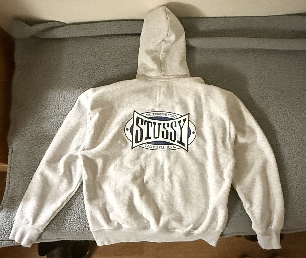 Stussy Stussy Champion Oval Zip Hoodie Ash Heather Grey Size US XL / EU 56 / 4 - 2 Thumbnail