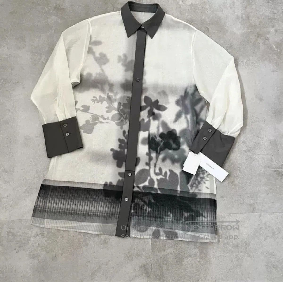 Other Sheer Black and White Floral Blouse. Size S / US 4 / IT 40 - 4 Thumbnail