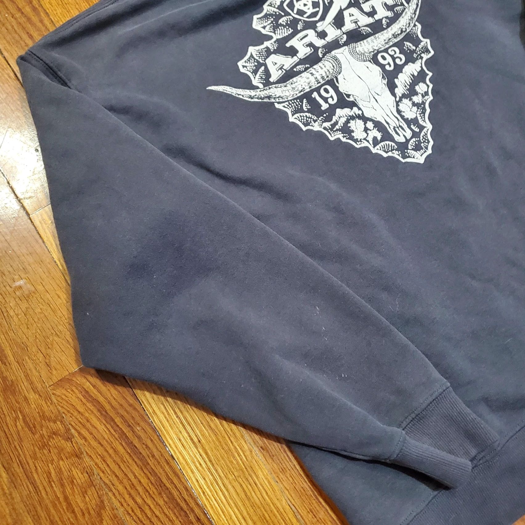 Ariat Ariat Hoodie Mens Small Gray Pullover Fleece Sweatshirt Skull Graphic Western Size US S / EU 44-46 / 1 - 2 Thumbnail
