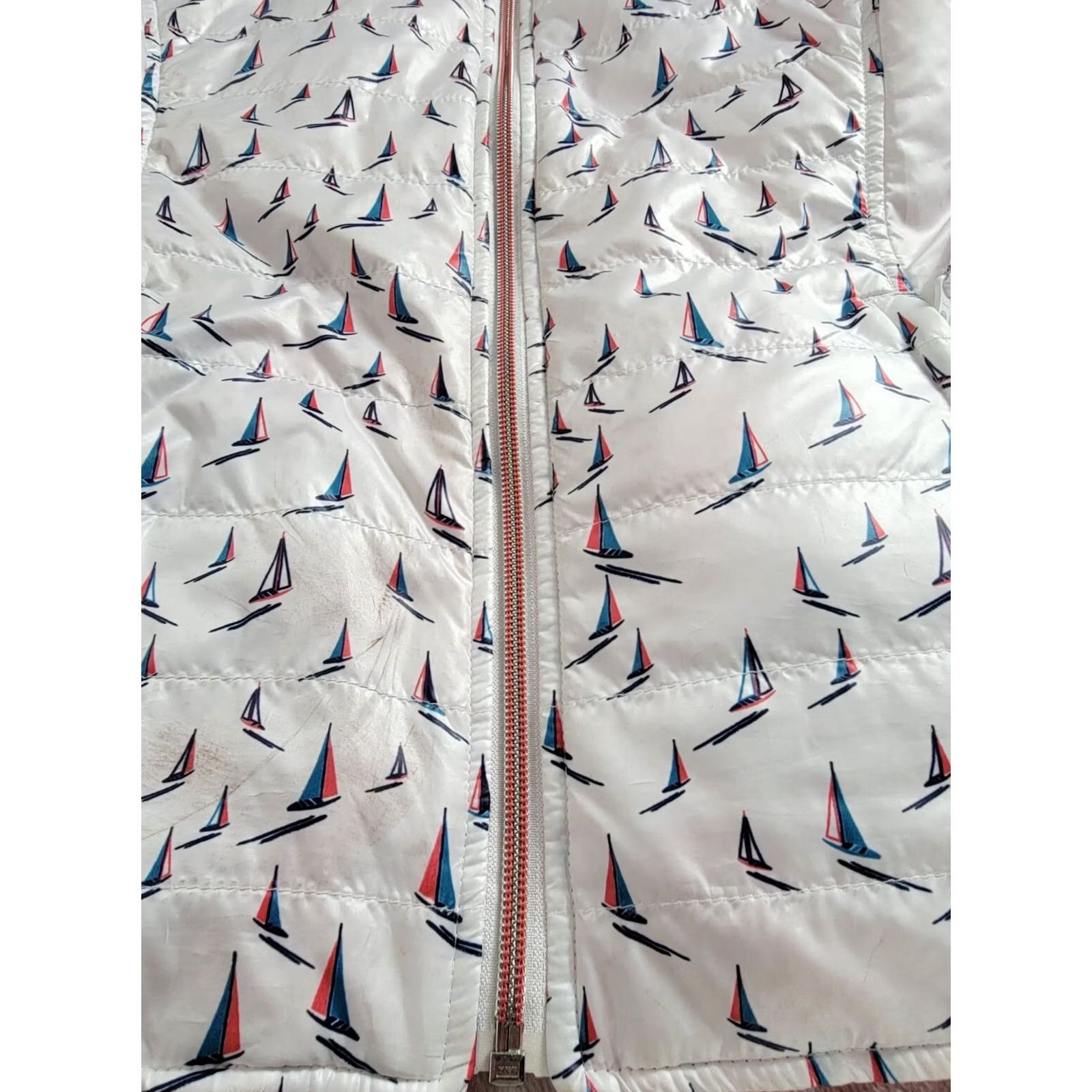 Saint James Saint James Women Vest Full Zip Lightweight Reversible Size 6 Red White Sailboat Quilted Casual, Travel Size M / US 6-8 / IT 42-44 - 8 Thumbnail