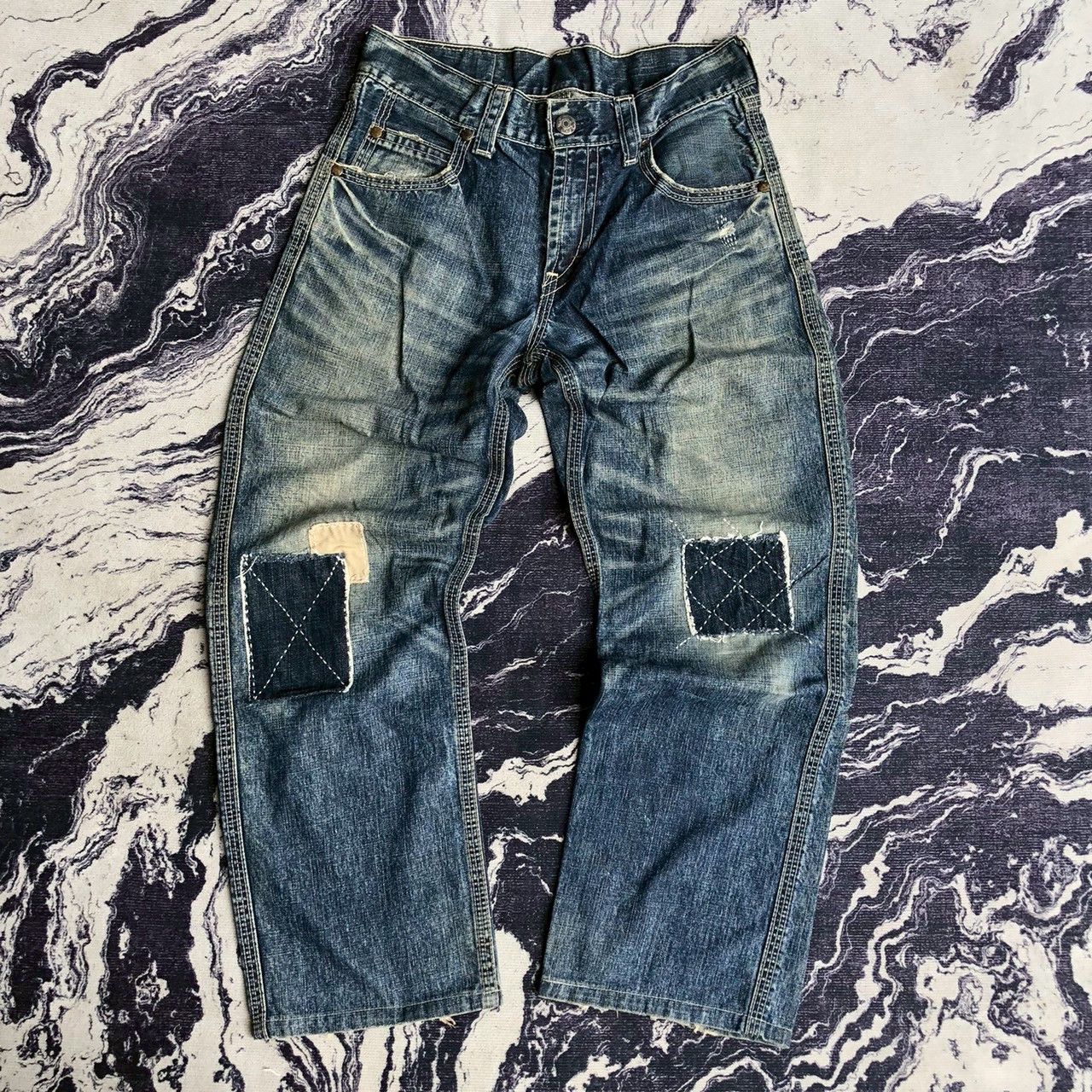Levi's Vintage Levi’s Sashiko Boro Patch Distressed Denim W33 Size US 31 - 1 Thumbnail
