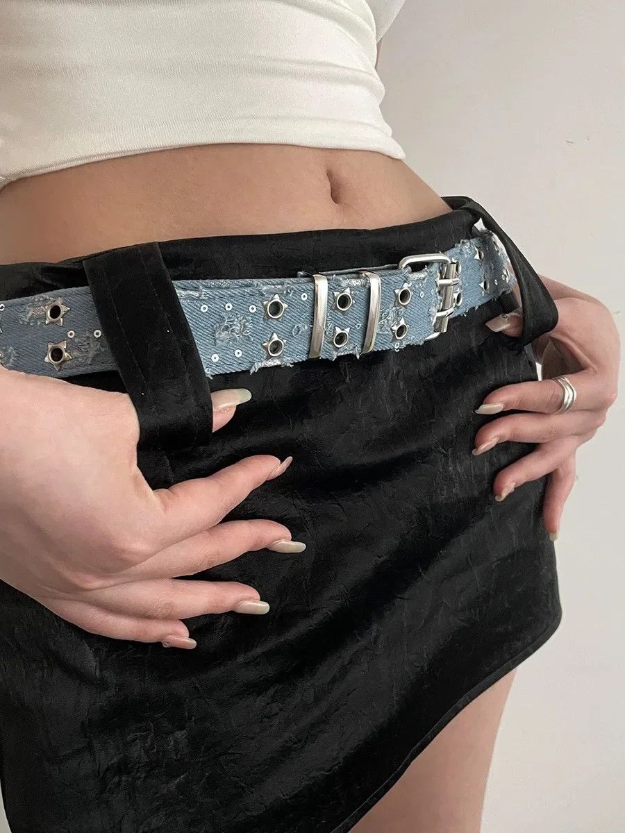 Jewelry Double Row Star Belt Women Girls Y2K Retro Size ONE SIZE - 6 Thumbnail