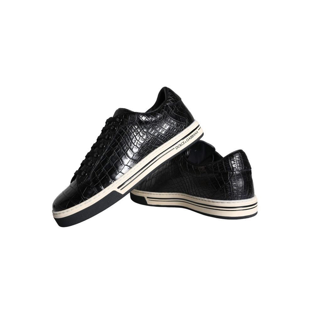 Dolce & Gabbana Dolce & Gabbana Black Leather Men Low Top Sneakers Shoes Size US 6 / EU 39 - 7 Thumbnail