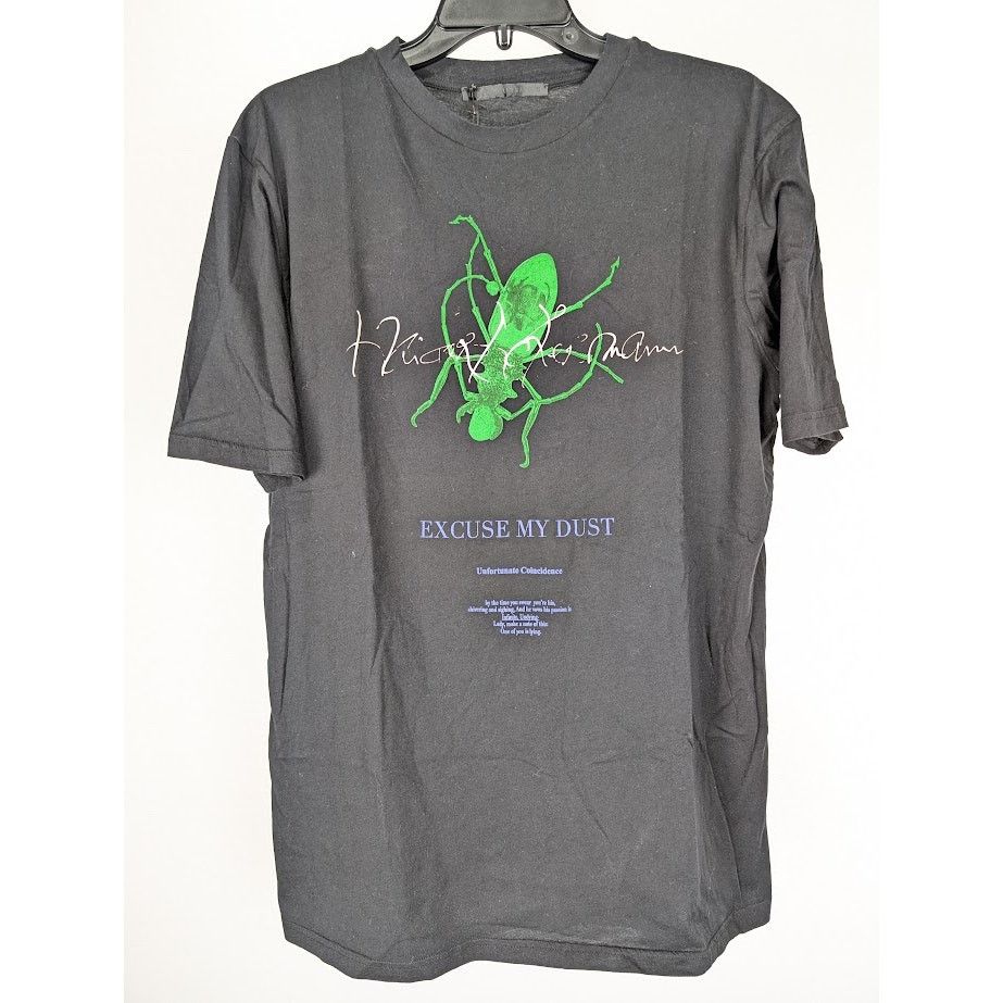 Haider Ackermann o1rshd1 Excuse My Dust Printed T-Shirt in Black/Green Size US S / EU 44-46 / 1 - 2 Thumbnail