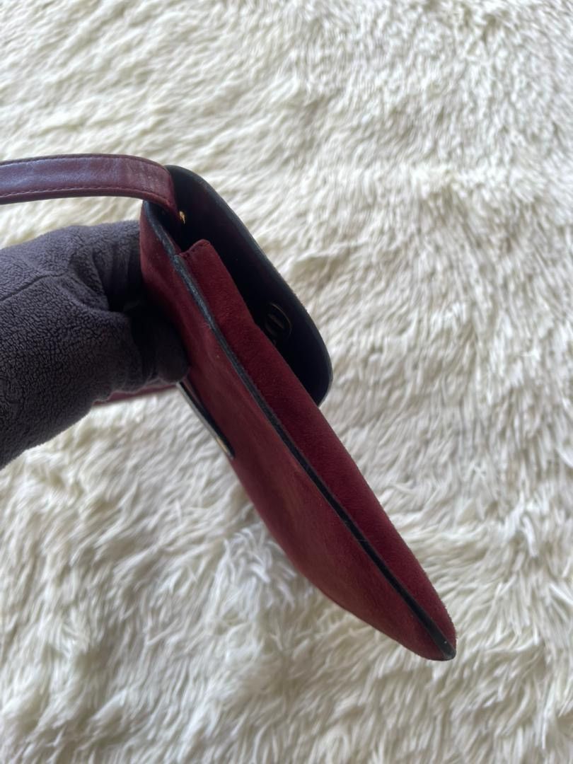Christian Dior Monsieur Christian Dior Suede Leather Burgundy Shoulder Bag Size ONE SIZE - 16 Thumbnail