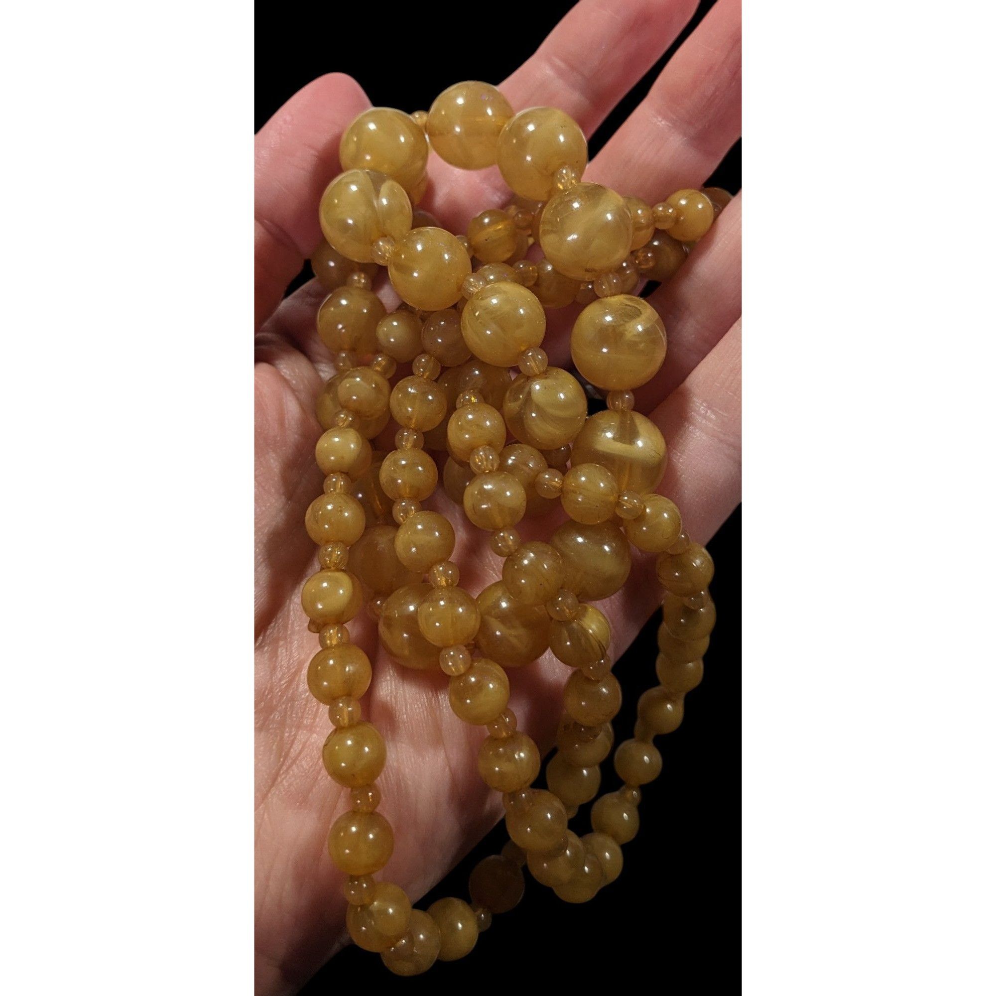 Other Vintage Honey Tone Beaded Opera Length Necklace Size ONE SIZE - 2 Thumbnail