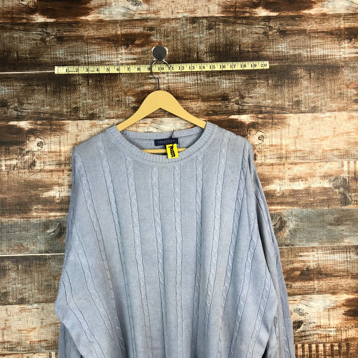 Homespun Knitwear Crocodile vintage Blue Knitwear sweatshirt #A2335 Size US L / EU 52-54 / 3 - 2 Thumbnail
