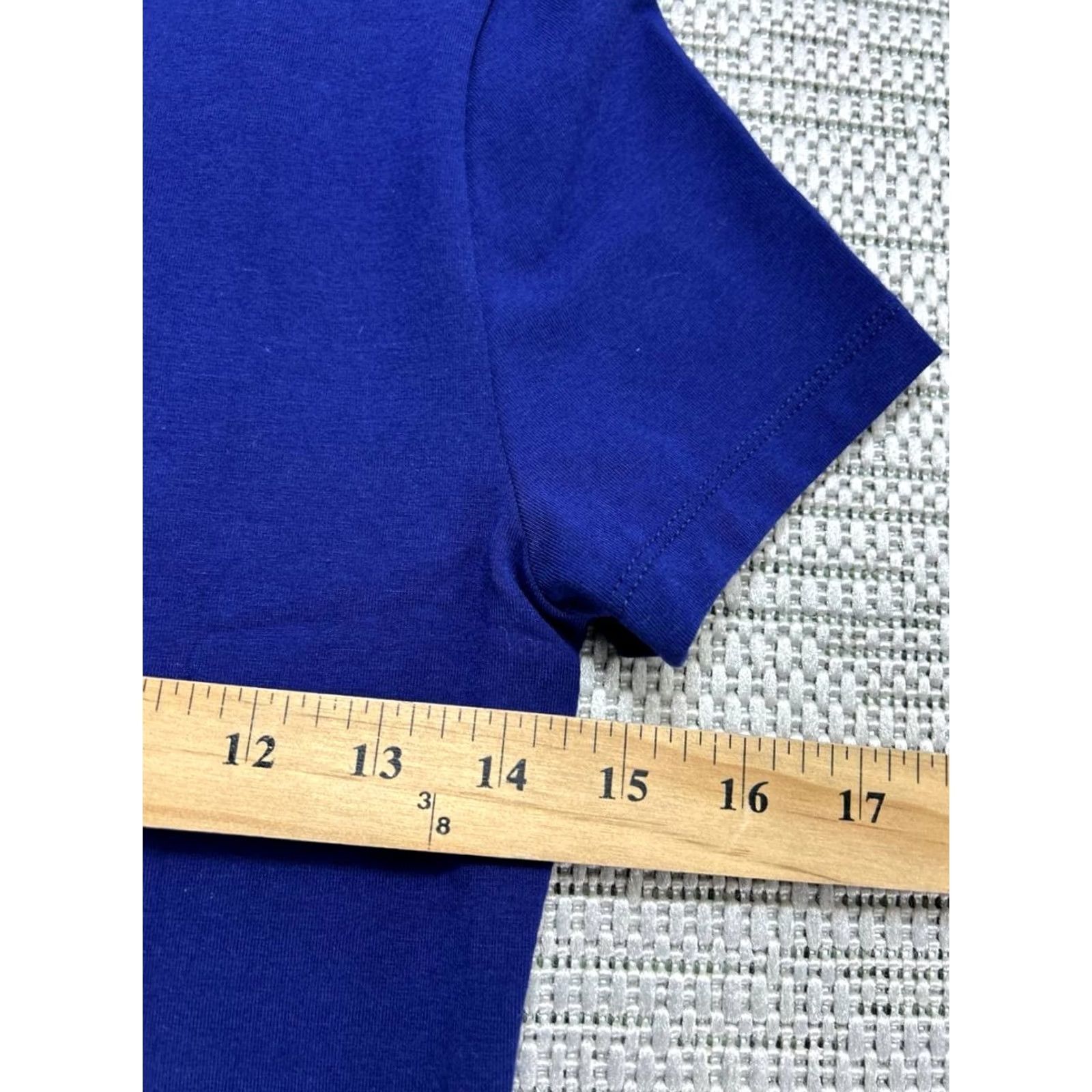 Madewell Madewell Shirt Women Small Blue Cotton Stretch Short Sleeve Mock Neck T Shirt Slim Fit Size S / US 4 / IT 40 - 7 Thumbnail