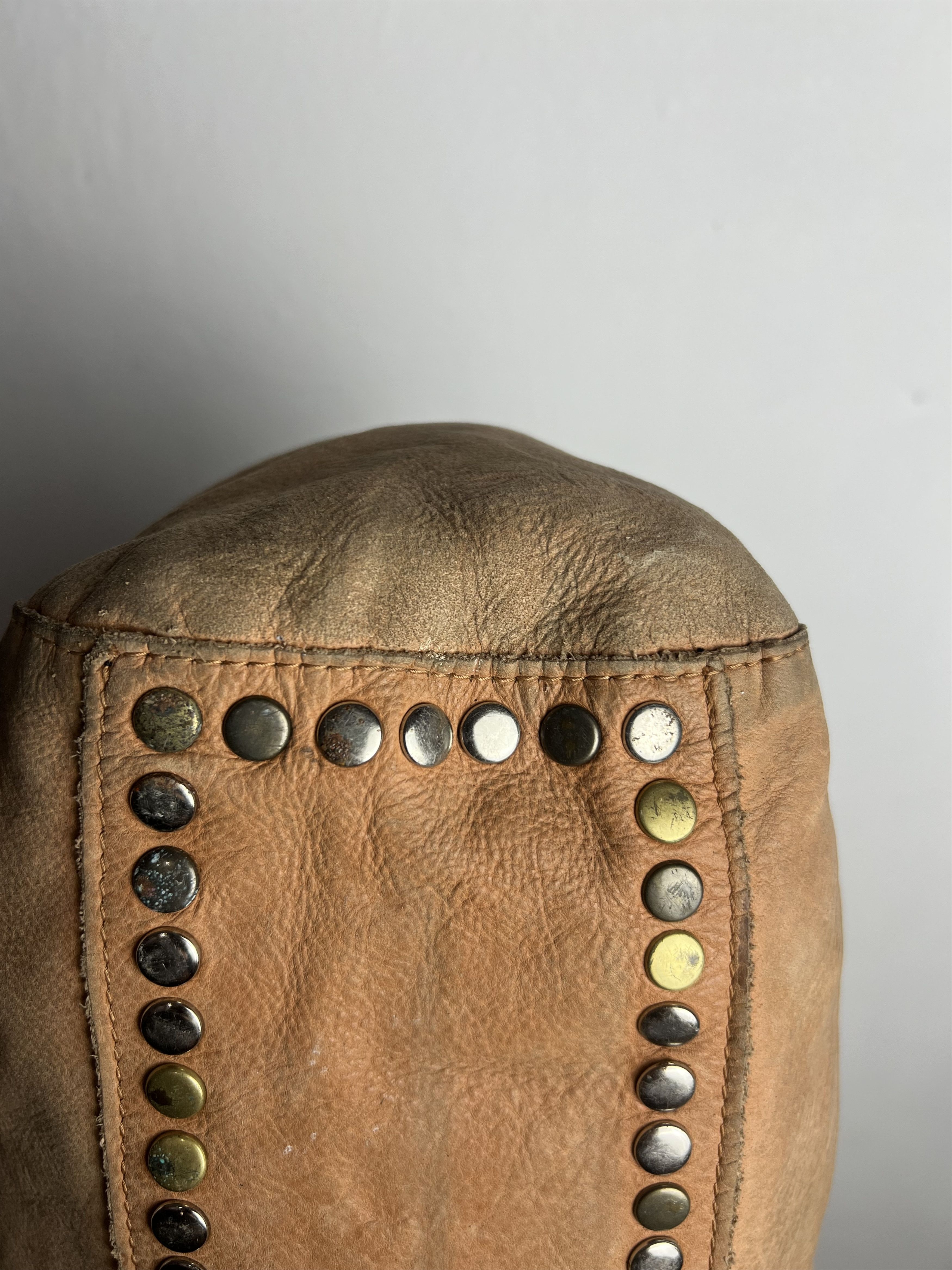 Genuine Leather Tres Kmrii Style Studded Leather Suede Hobo Bag Size ONE SIZE - 10 Thumbnail