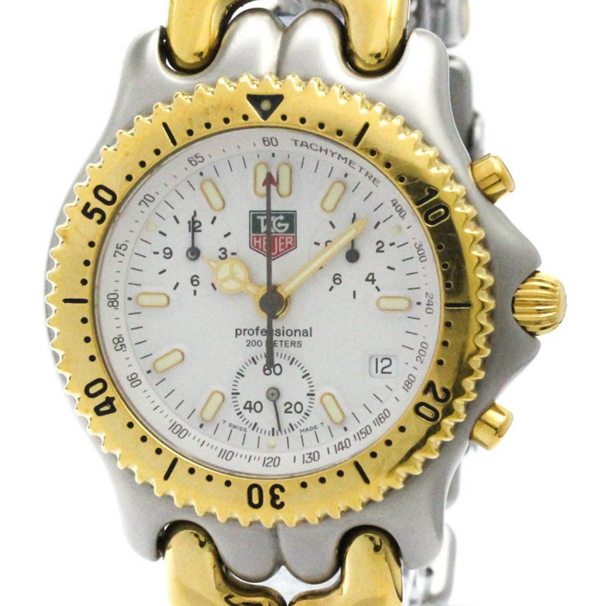 Tag Heuer Polished TAG HEUER Sel Chronograph Gold Plated Steel Mens Watch S35.006 BF580415 Size ONE SIZE - 1 Thumbnail