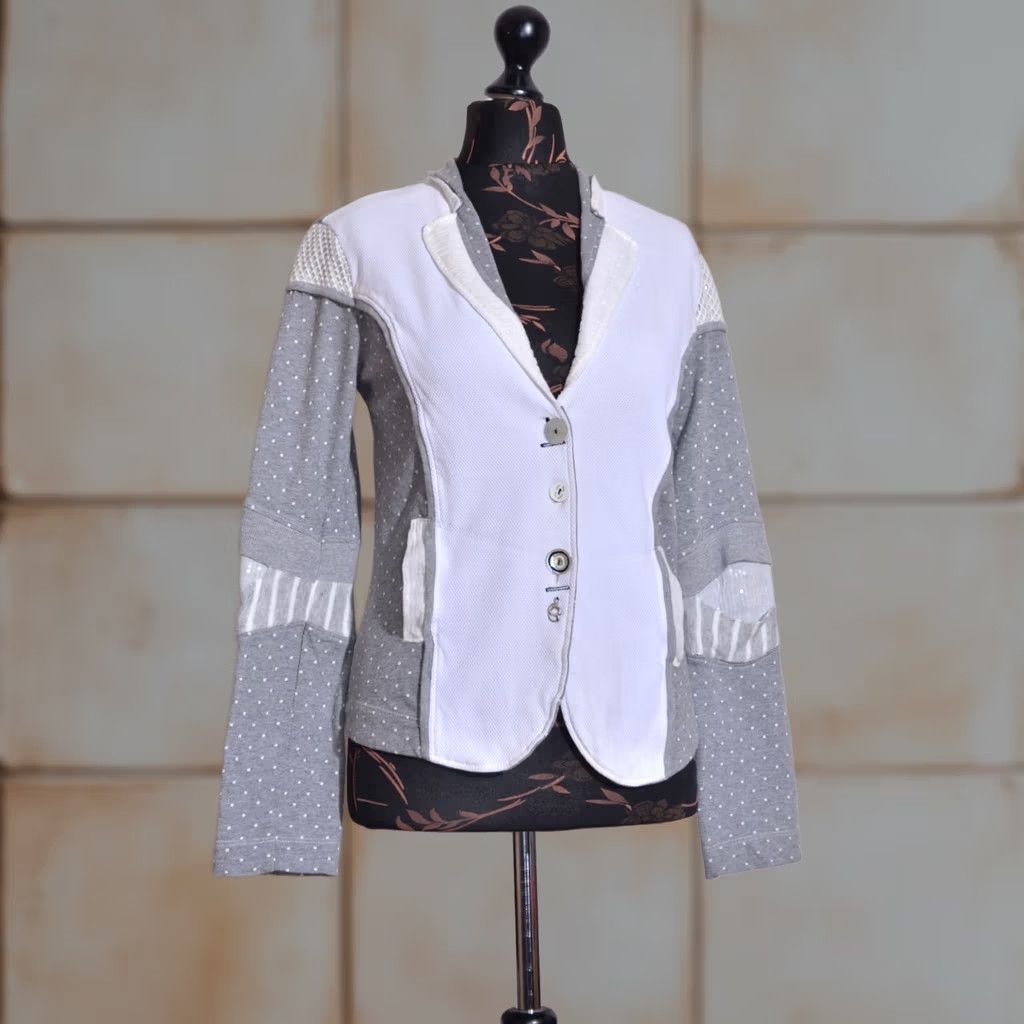 Vintage Elisa Cavaletti Womens Grey Cotton Summer Jacket S Size S / US 4 / IT 40 - 1 Thumbnail