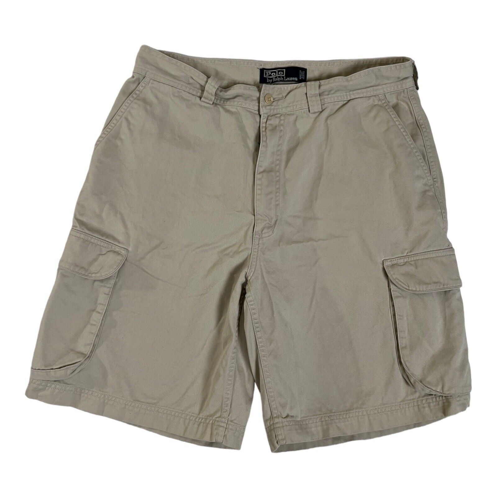 Polo Ralph Lauren Vintage Polo Ralph Lauren Khaki Cargo Chino Shorts Y2K Baggy Size US 34 / EU 50 - 1 Thumbnail