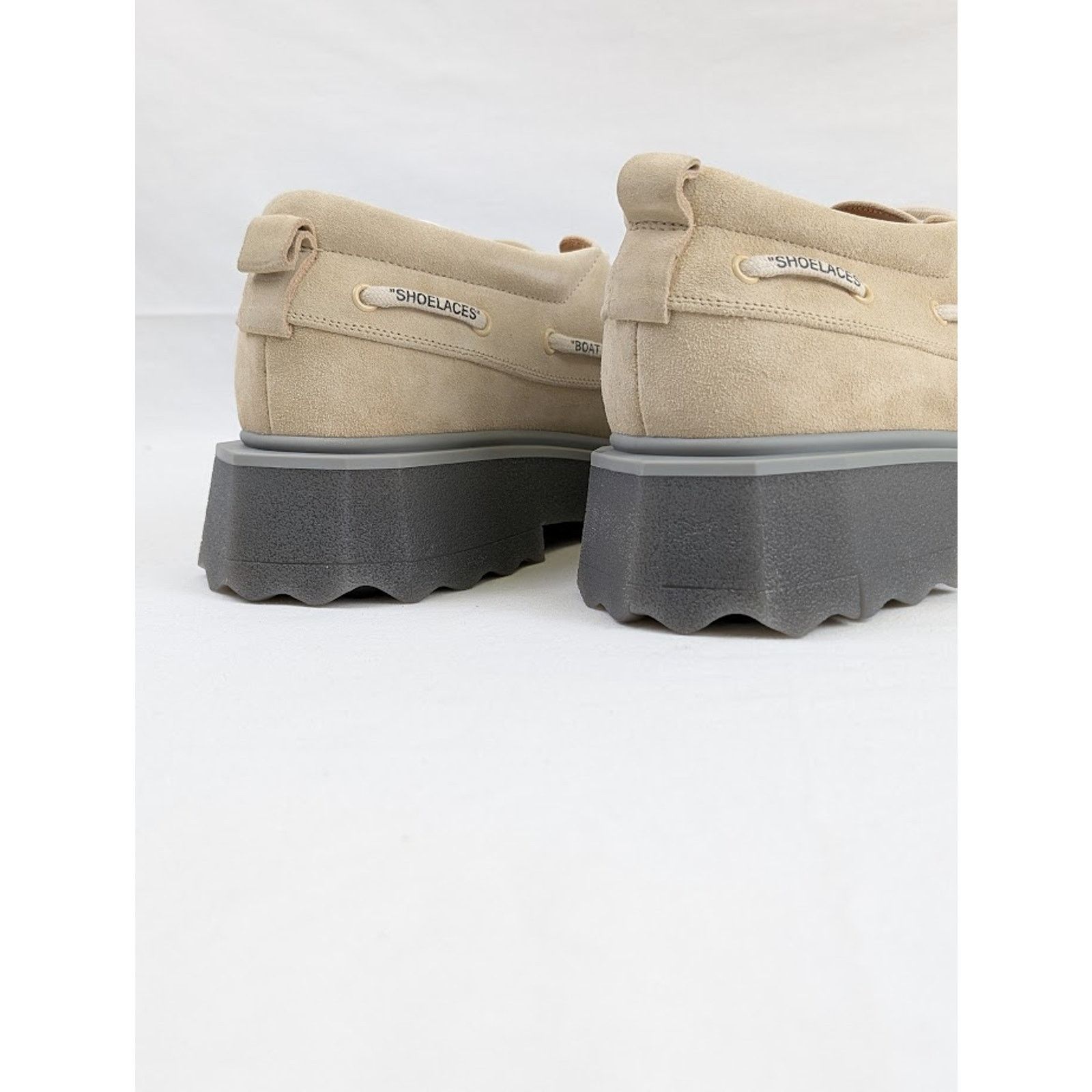 Off-White o1rshd1 Sponge Suede Boat Shoes in Beige Size US 12 / EU 45 - 9 Thumbnail
