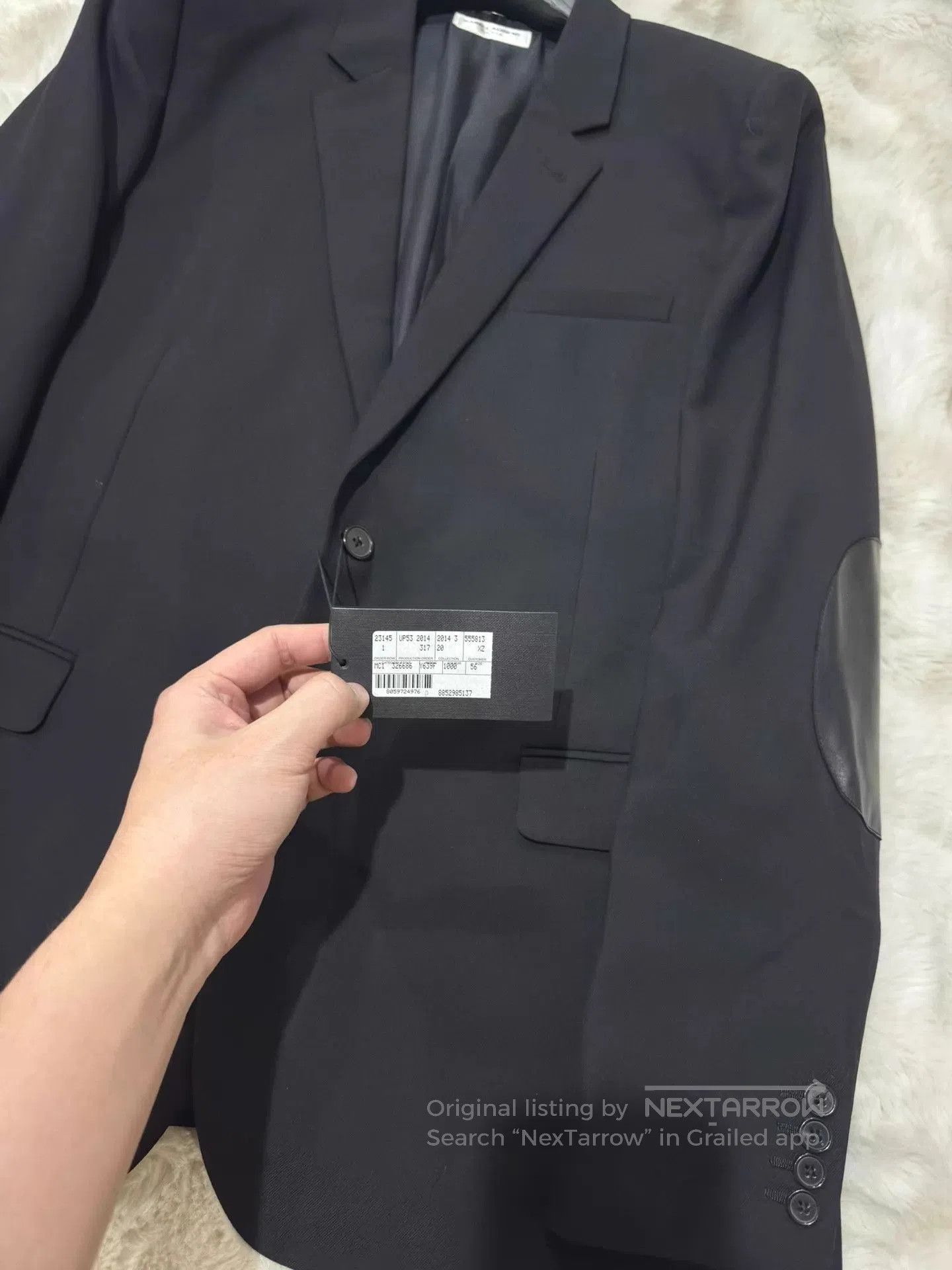 Saint Laurent Paris Black Blazer with Leather Elbow Patches - XL. Size US XL / EU 56 / 4 - 2 Thumbnail