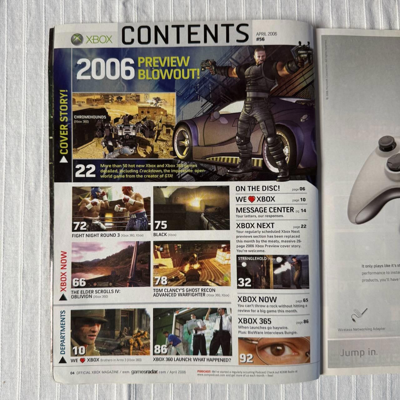 Other VTG XBOX Magazine #56 April 2006 Crackdown Preview w/ Poster Size ONE SIZE - 10 Thumbnail
