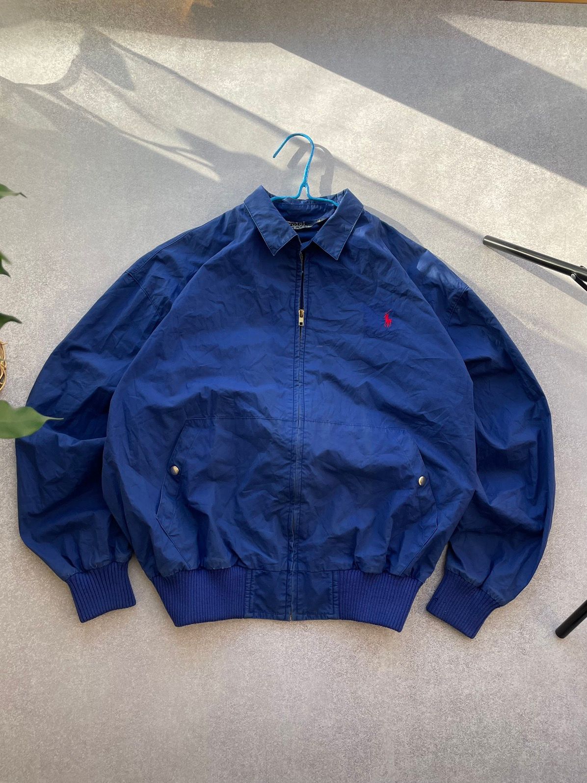 Pre-owned Polo Ralph Lauren X Vintage Polo Ralph Laurent Distressed Harrington Jacket In Faded Blue