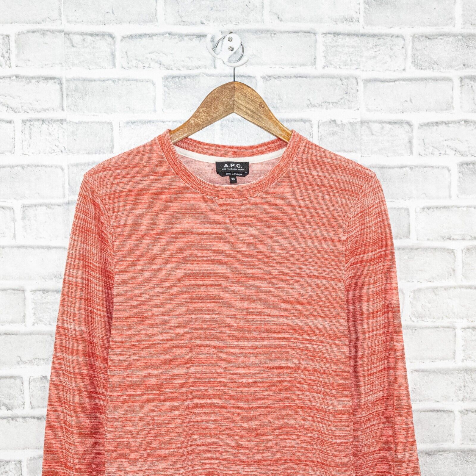 A.P.C. A.P.C. Textured Cotton Crew Neck Pullover Sweater in Coral Size US XS / EU 42 / 0 - 3 Thumbnail