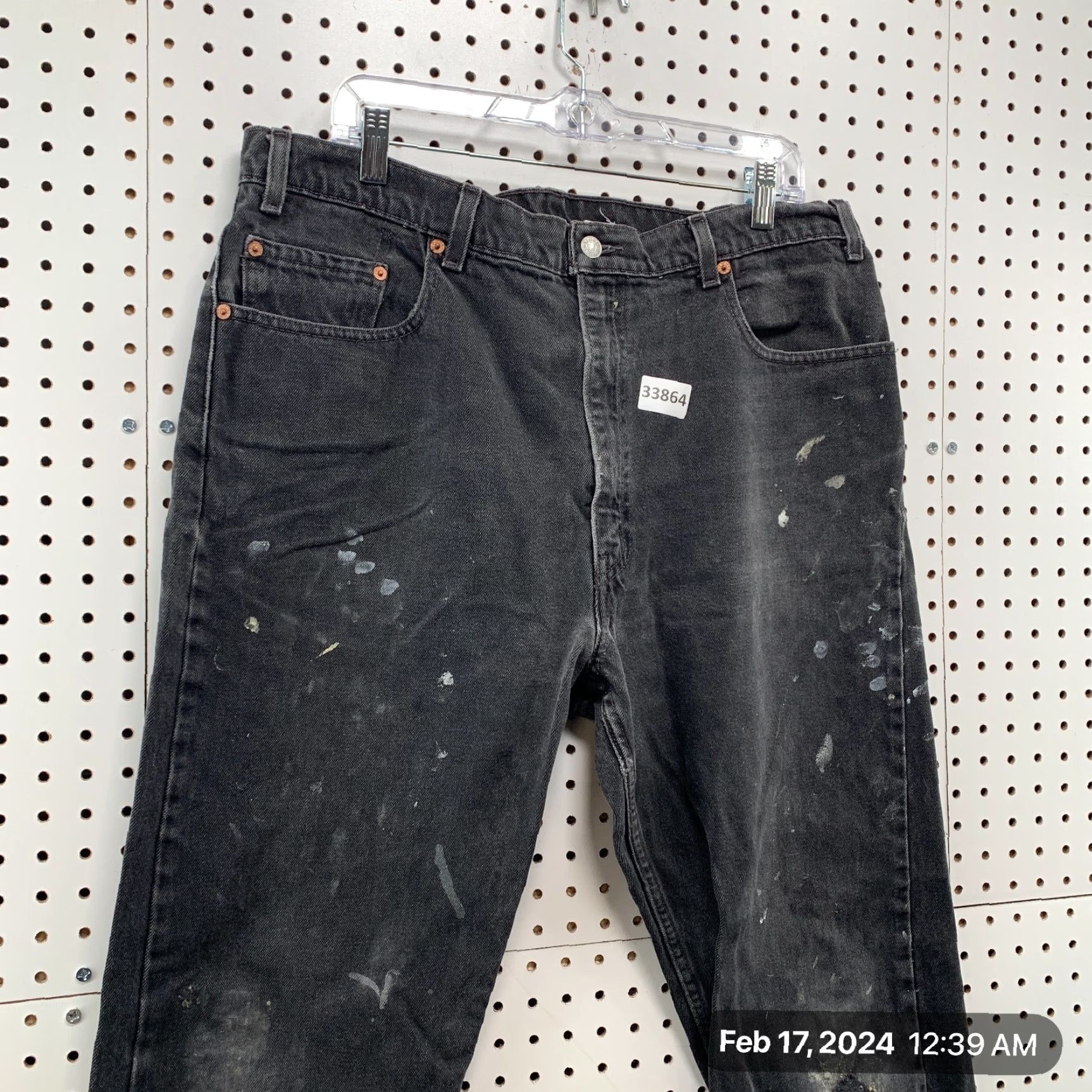 Levi's VINTAGE Levi’s 505 Black Denim Jeans Mens FITS Size 38x31.5 Regular Straight 90s Size US 38 / EU 54 - 4 Thumbnail