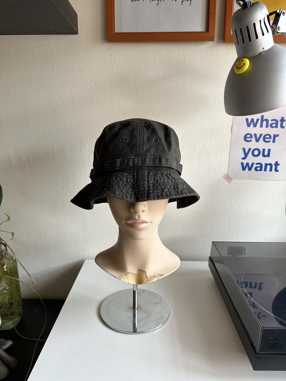 Tete Homme 1990s Tete Homme Black Plaid Bucket Hat Size ONE SIZE - 1 Thumbnail