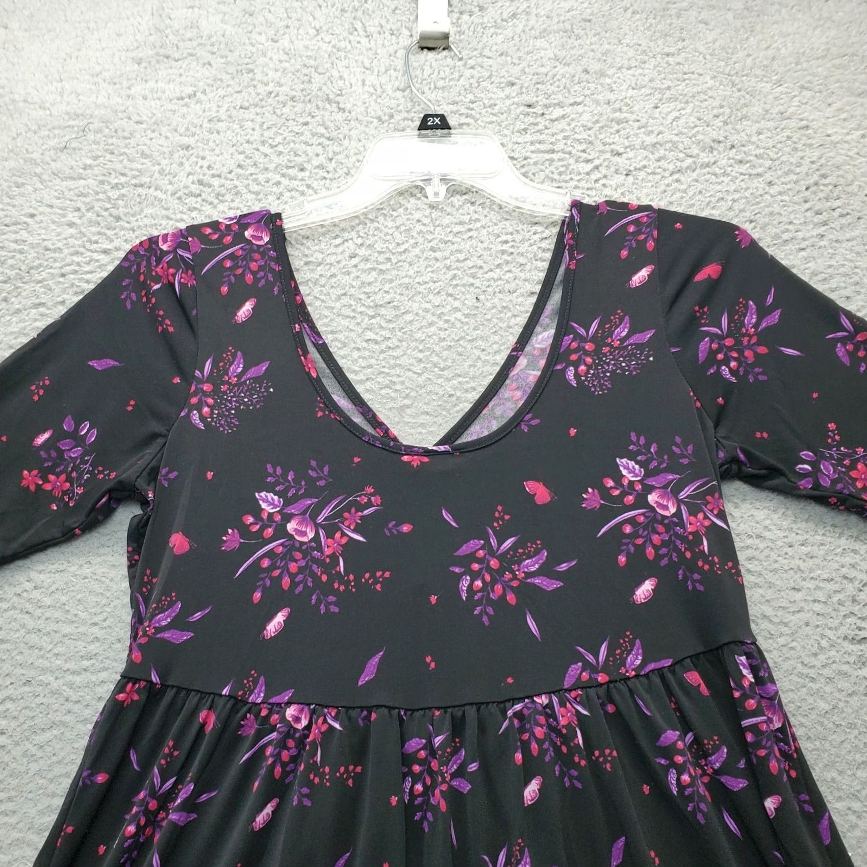 Torrid Torrid Blouse Women Size 00 Floral Multi Deep V Neck Pleated Boho Peplum Shirt Size XXS / US 00 / IT 34 - 8 Thumbnail