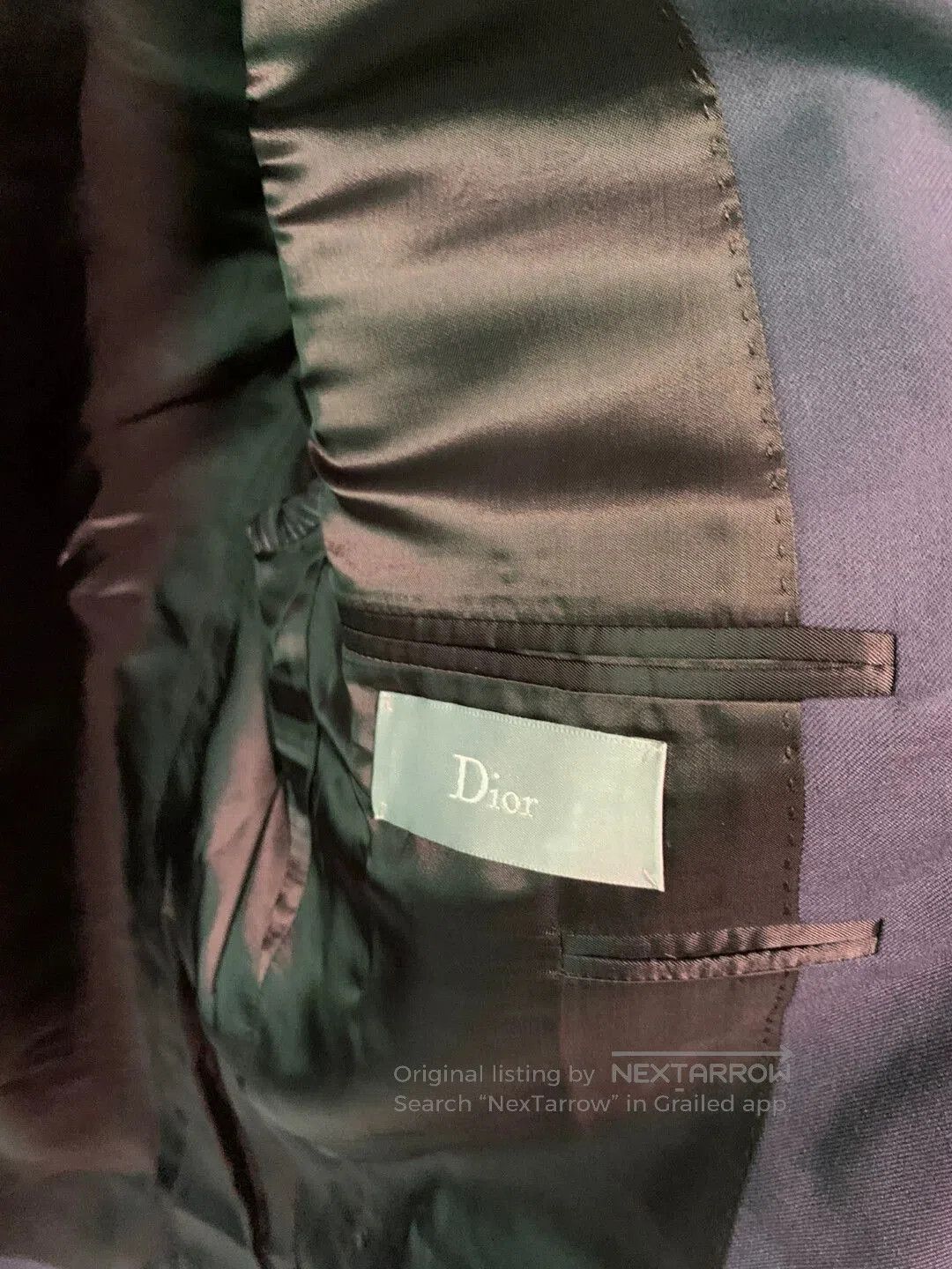 Dior Blue Formal Blazer with Lapel Trim. Size US M / EU 48-50 / 2 - 2 Thumbnail